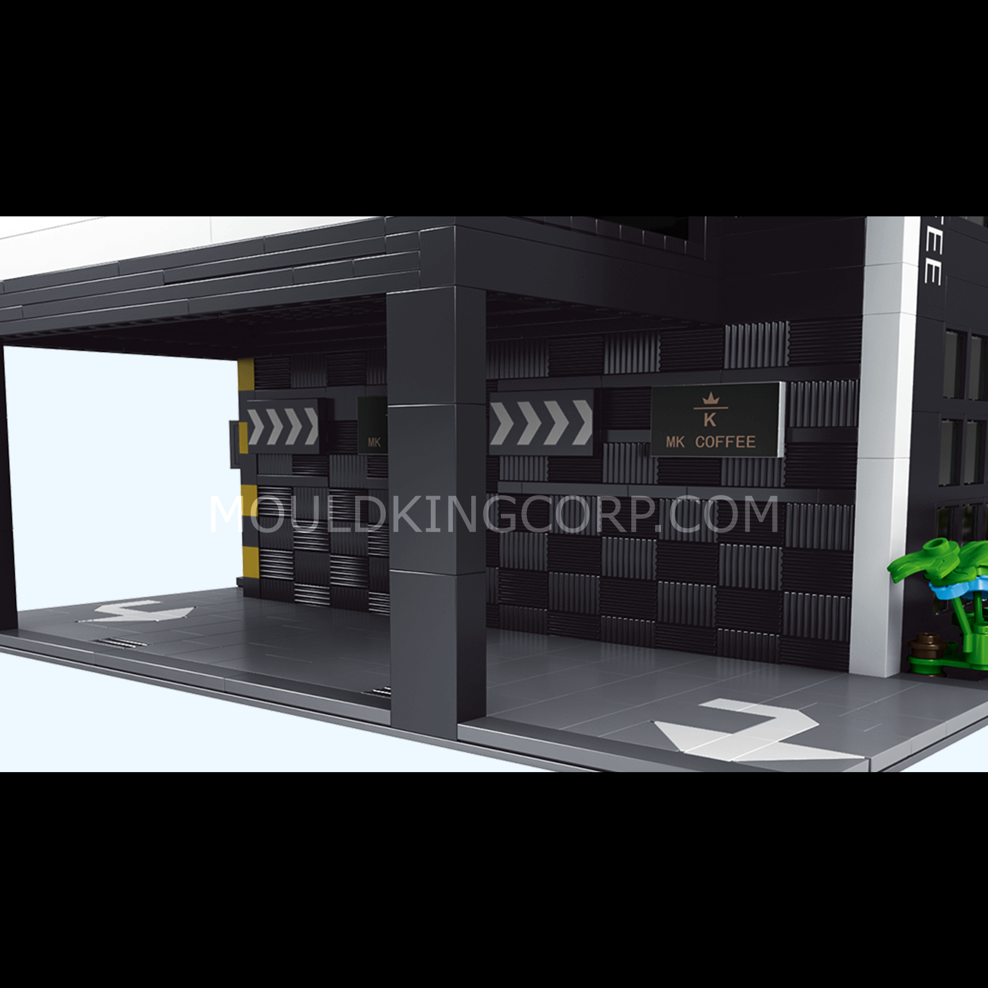 Mould King 16036 Modern Coffee Shop MOC Building Set - 2,728 Pieces | Creative DIY Brick Model Kit for Adults & Teens | Perfect for Home Decoration & Gift Giving