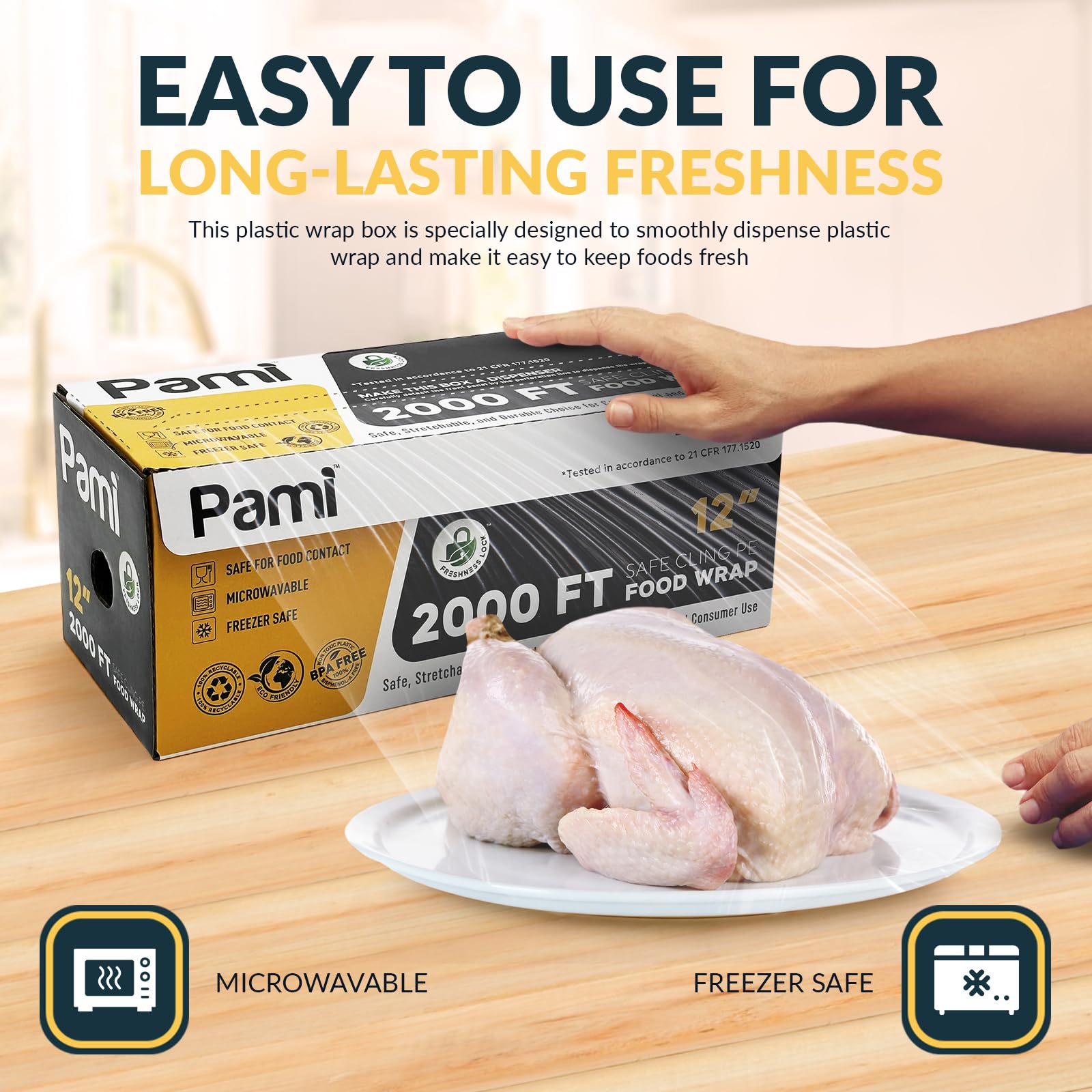 PAMI BPA-Free Clear Plastic Food Wrap - 12