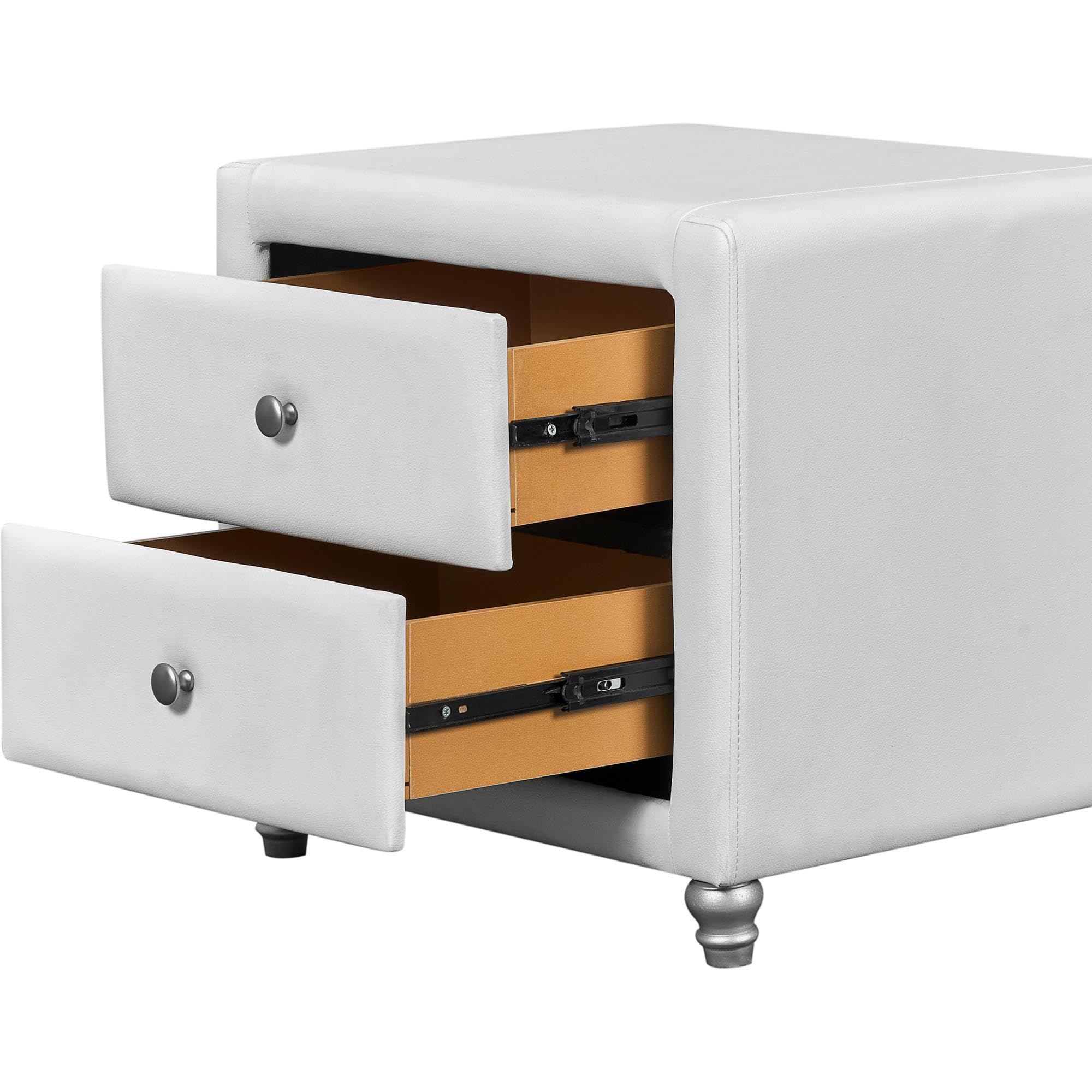 Camden Isle Acton Platform Bed with 2 Nightstands - King Size White Wooden Bed Frame - Perfect for Modern Bedroom & Master Suite Decor