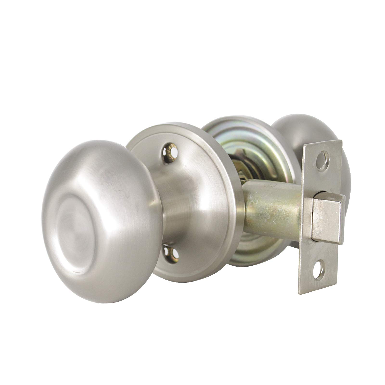 Gobiro 10-Pack Satin Nickel Passage Door Knobs - Hall Closet & Interior Door Handles - Durable Egg Knob Design for Bedroom, Bathroom & Office Doors