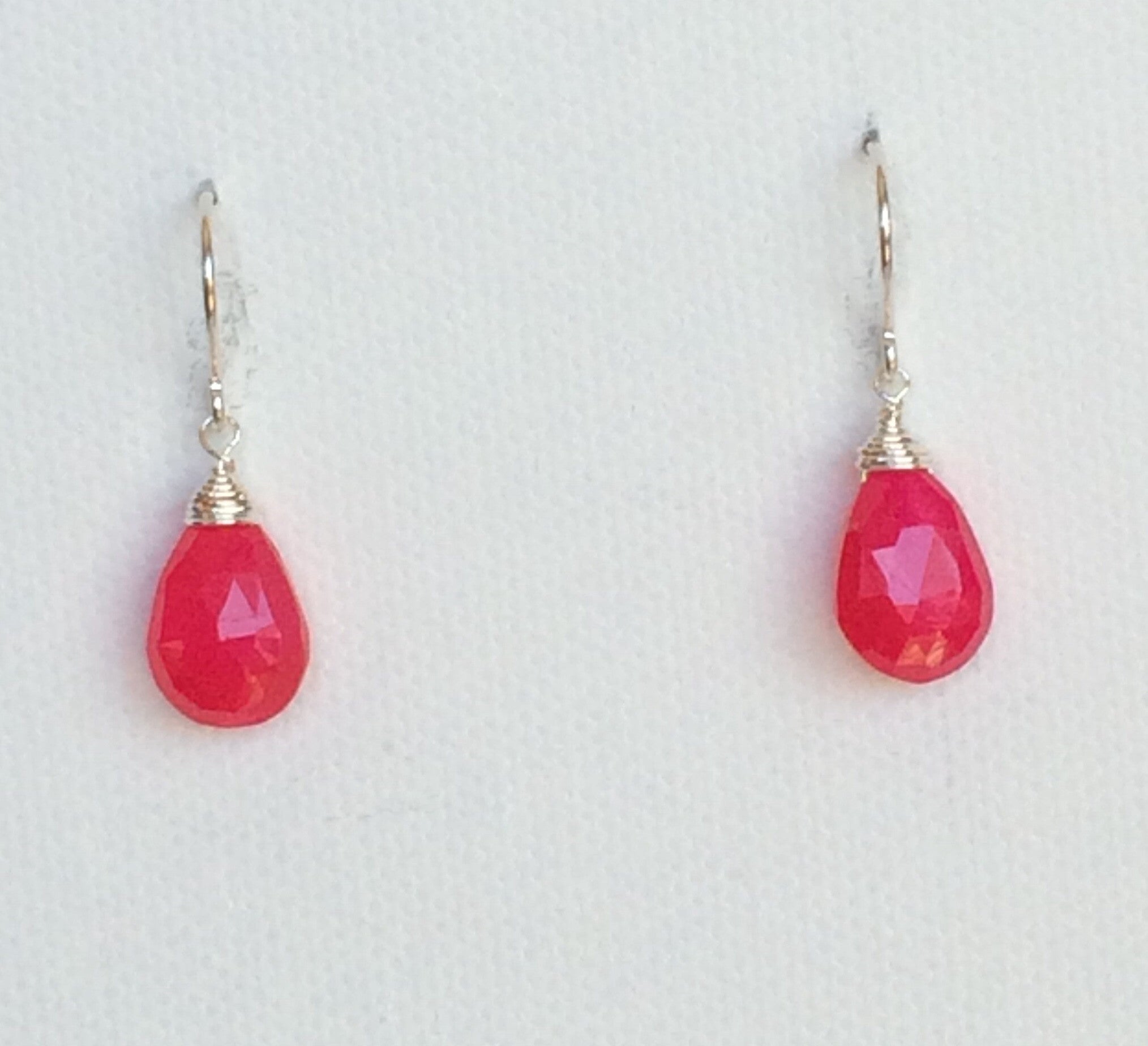 Nalani Raspberry Chalcedony Earrings - Handmade Boho Dangle Earrings for Women - Perfect for Casual Wear, Parties & Special Occasions