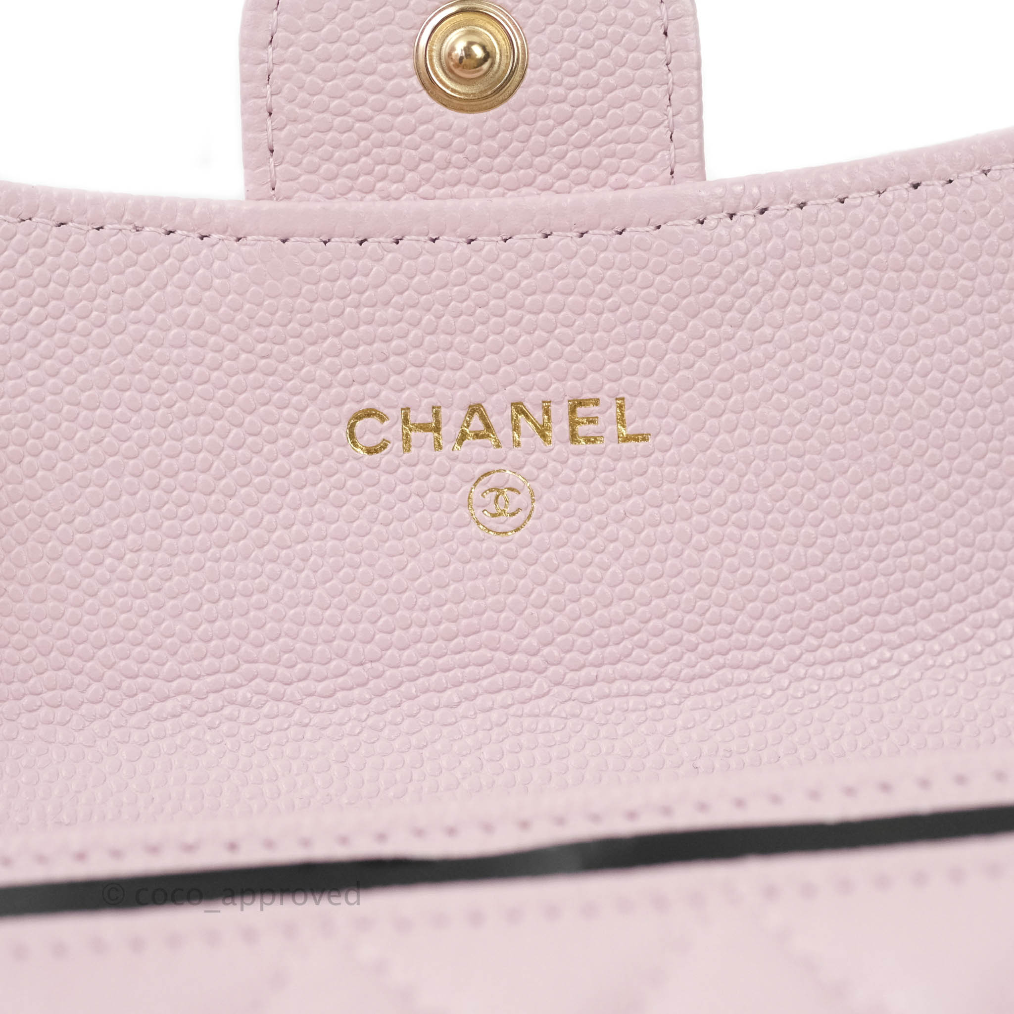 Chanel Caviar Quilted Flap Card Wallet in Lilac Rose Clair with Gold Hardware | 21S Collection | Perfect for Everyday Use & Luxury Gift Giving