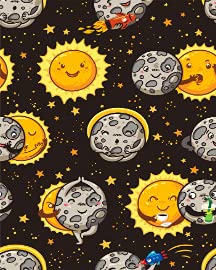 Cute Moon Practice Yoga Solar Eclipse