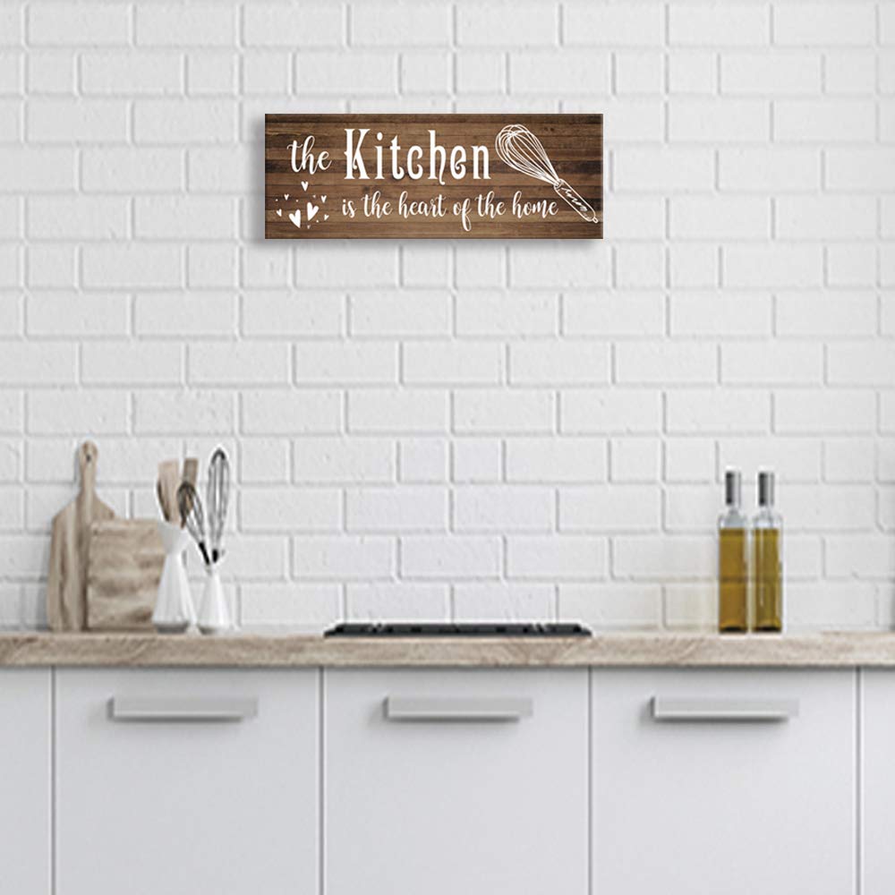 Funny Rustic Farmhouse Kitchen Wall Decor - Wood Plaque for Home & Coffee Bar