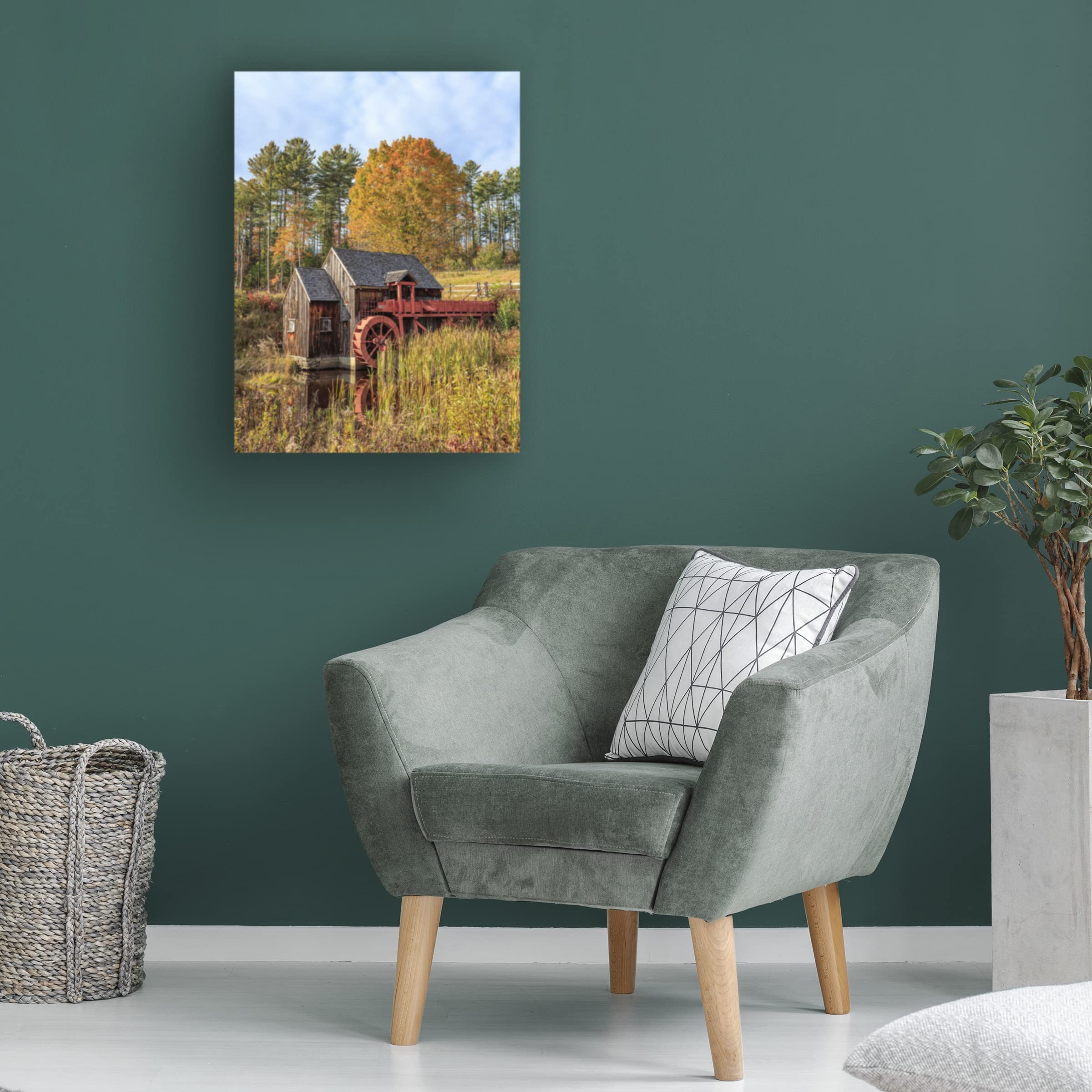 Edward M Fielding 'Grist Mill' Canvas Art Print - Landscape Wall Decor for Living Room, Bedroom & Office - Handmade Trademark Fine Art Painting