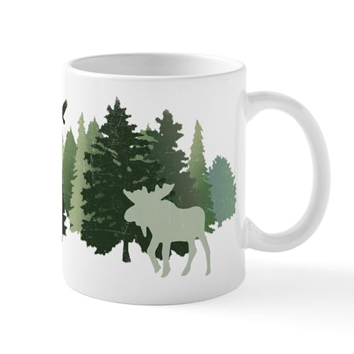 White - Moose In The Forest Mugs