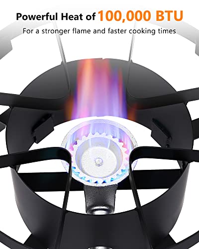 GARVEE 14 Single Burner Outdoor Propane Stove - High Heat Output Portable Gas Cooker for Home Brewing, Turkey Frying, Maple Syrup Preparation | Perfect for Camping, Tailgating & Backyard Cooking