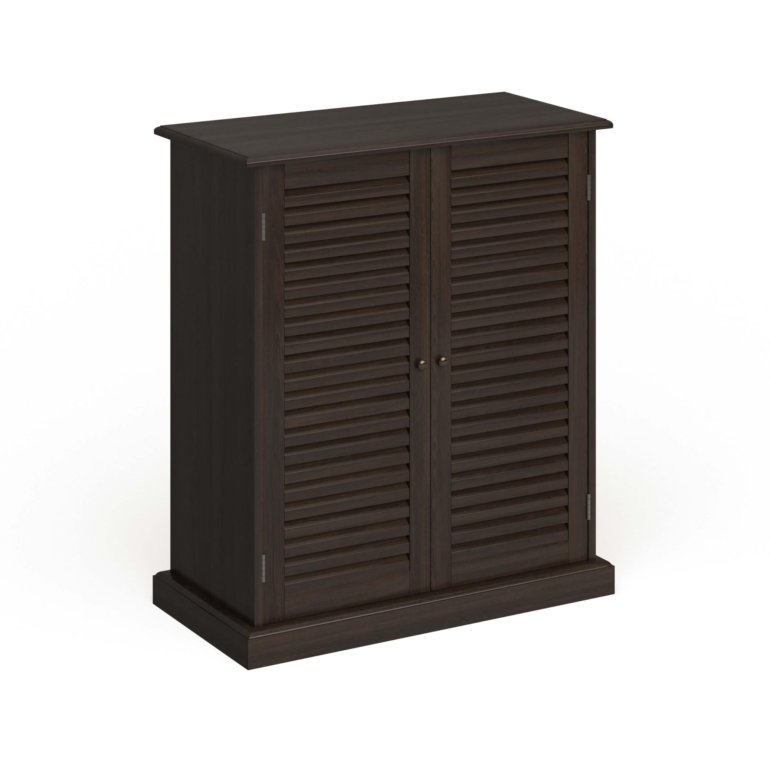 Furniture of America 5-Shelf Enclosed Shoe Cabinet - Espresso Finish | Space-Saving Shoe Storage Organizer for Entryway, Closet & Bedroom