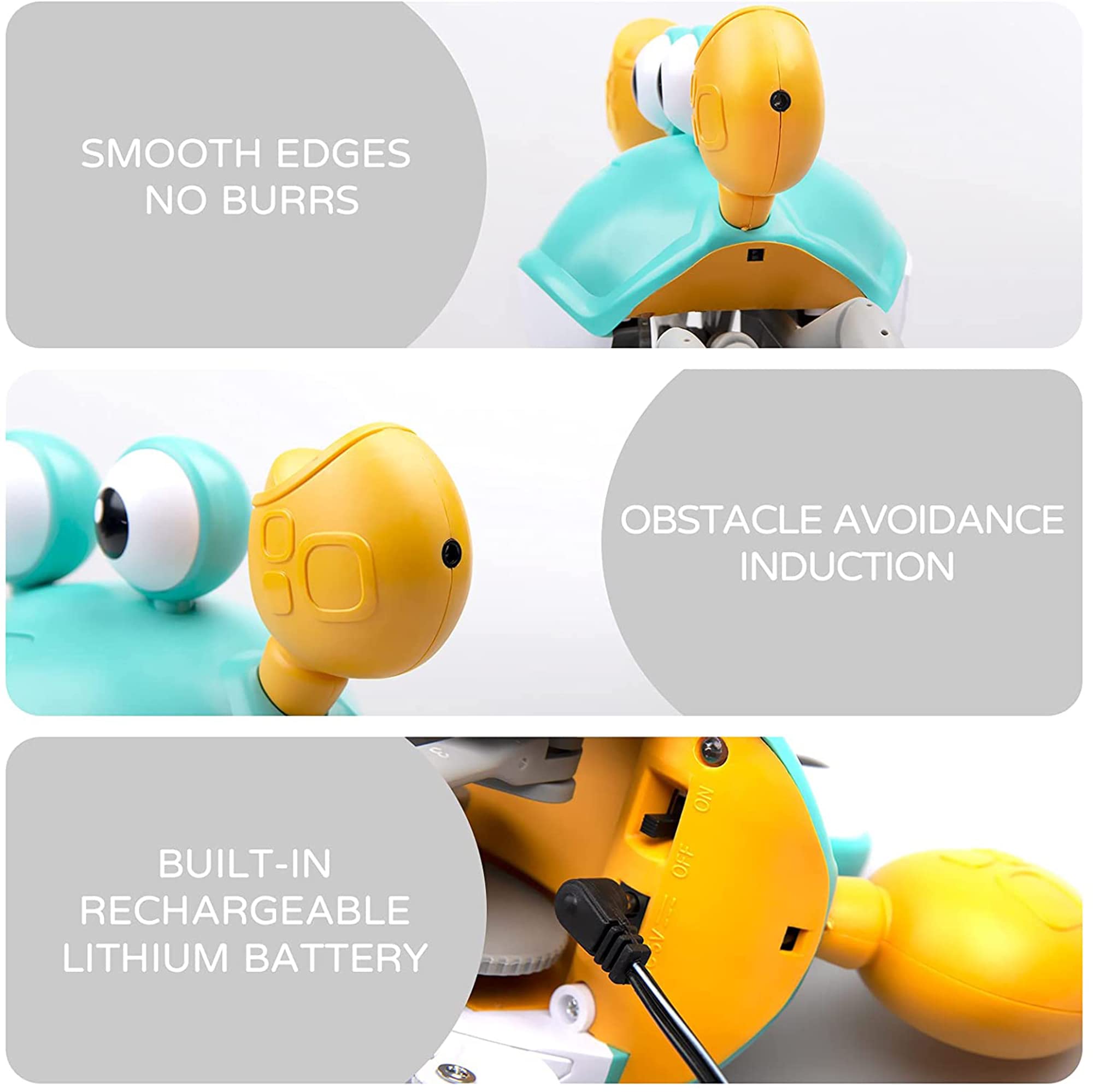 **Light Up Musical Crawling Crab Baby Toy - Automatic Obstacle Avoidance, Sensory Walking Toy for Toddlers & Kids - Fun Tummy Time Crab Pet Gift (Green) - Perfect for Playtime, Learning & Developmental Activities**