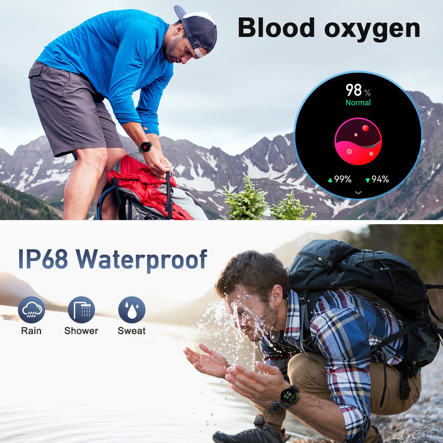 Smart Watch for Men & Women - Waterproof Fitness Tracker with Heart Rate Monitor, Step Counter, Call Function - Compatible with iPhone, Android & Samsung Phones - Perfect for Running, Workouts & Daily Use