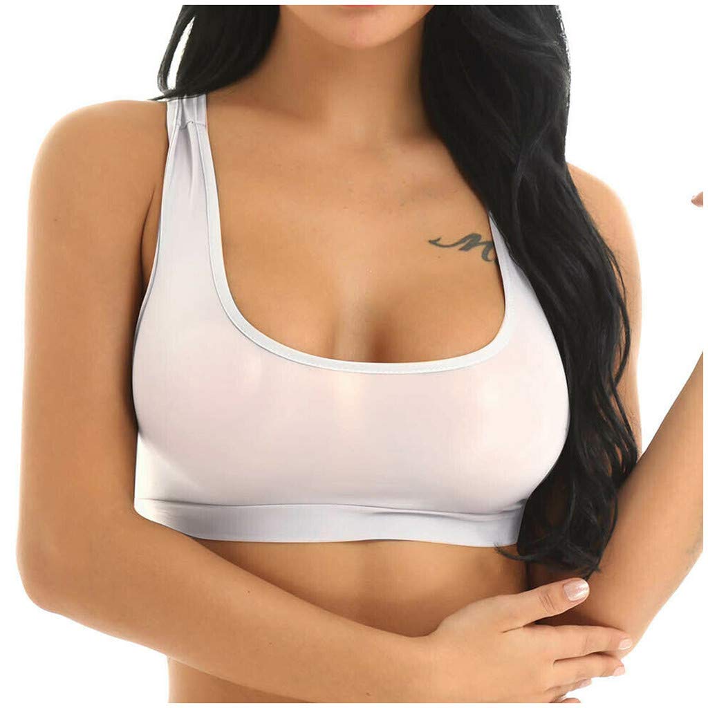 **YunZyun Women's Lingerie - Sexy Seamless Mesh See-Through Bra & Stretch Workout Crop Vest - Perfect for Yoga, Gym, and Date Nights**