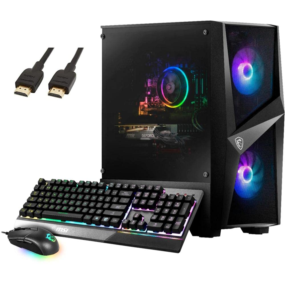 MSI Codex R Gaming Desktop PC 2021 - Intel Core i7-10700 2.9GHz, NVIDIA RTX 3060 12GB, 16GB RAM, 1TB SSD + 1TB HDD, WiFi 6, Bluetooth, Windows 10 | Perfect for 4K Gaming, Streaming & VR | Includes VAATE HDMI Cable