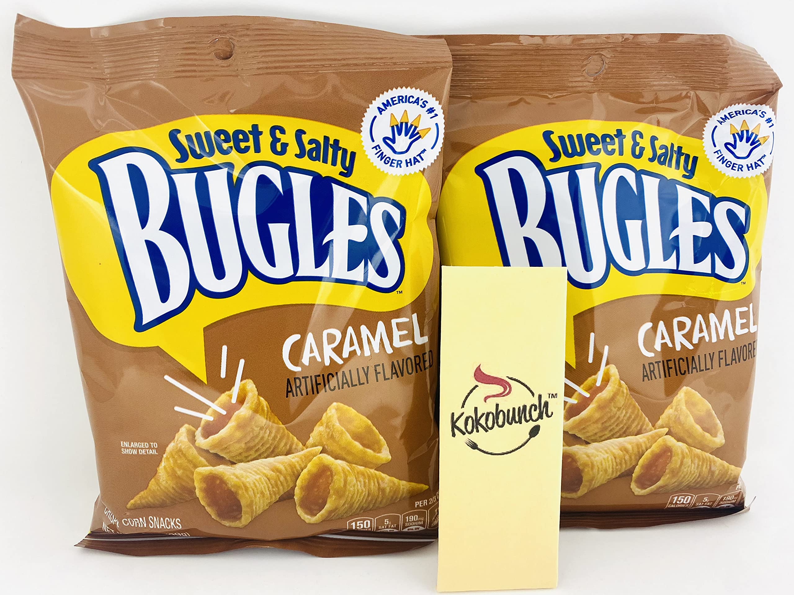 Crunchy Bugles Corn Chips Snacks with Kokobunch Kit - 2 Pack Caramel Flavor | Party Snacks, Movie Night Treats & On-the-Go Snacking