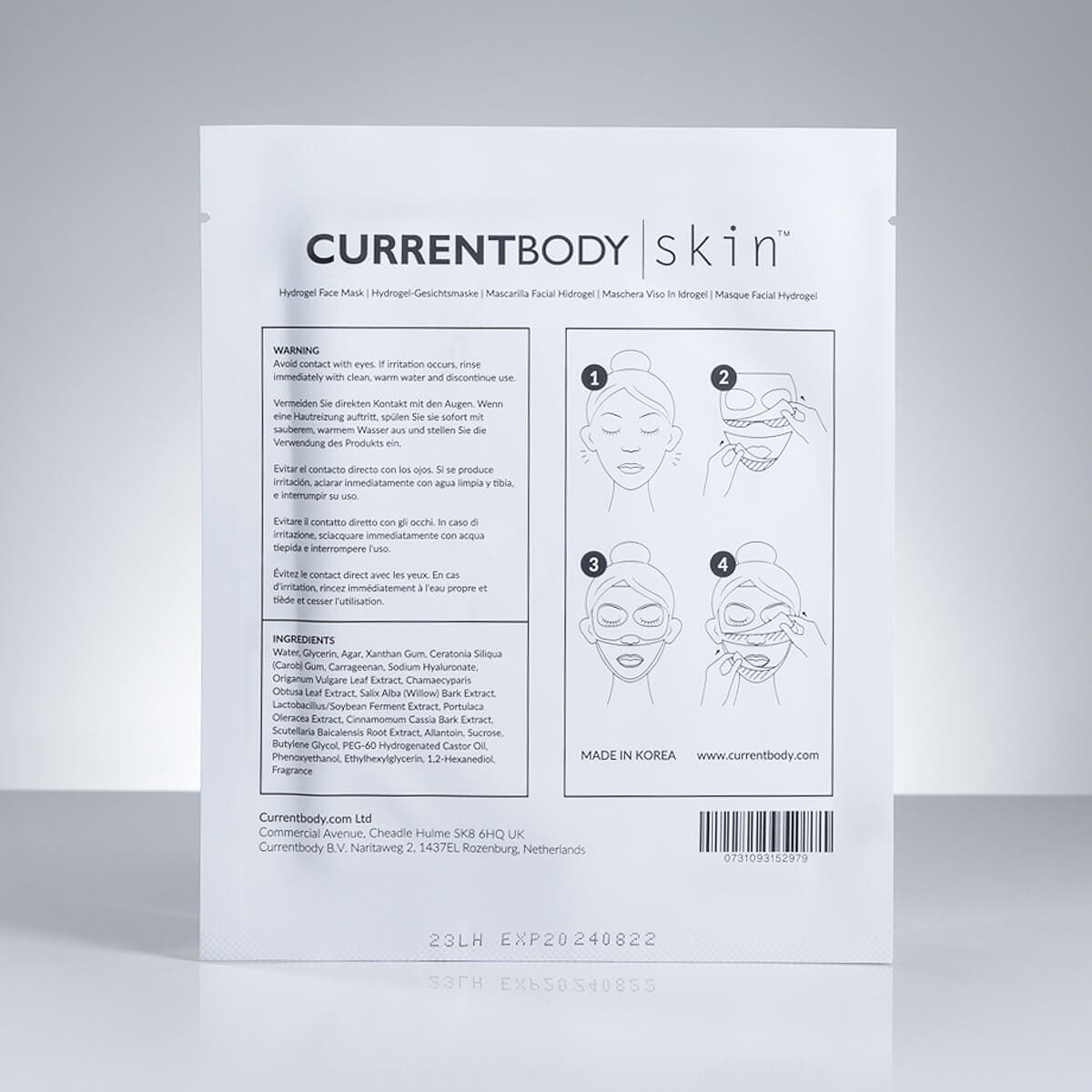 FREE CurrentBody Skin Hydrogel Face Mask - Hydrating & Rejuvenating Facial Sheet Mask for Glowing Skin | Perfect for Spa Nights, Self-Care Routines & Skincare Gifts