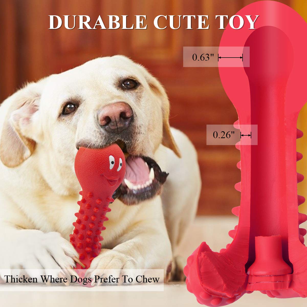 Durable Natural Rubber Dog Chew Toys for Aggressive Chewers - Large & Medium Breed Dog Toys for Strong Chewers | Perfect for Playtime, Training & Teething Relief
