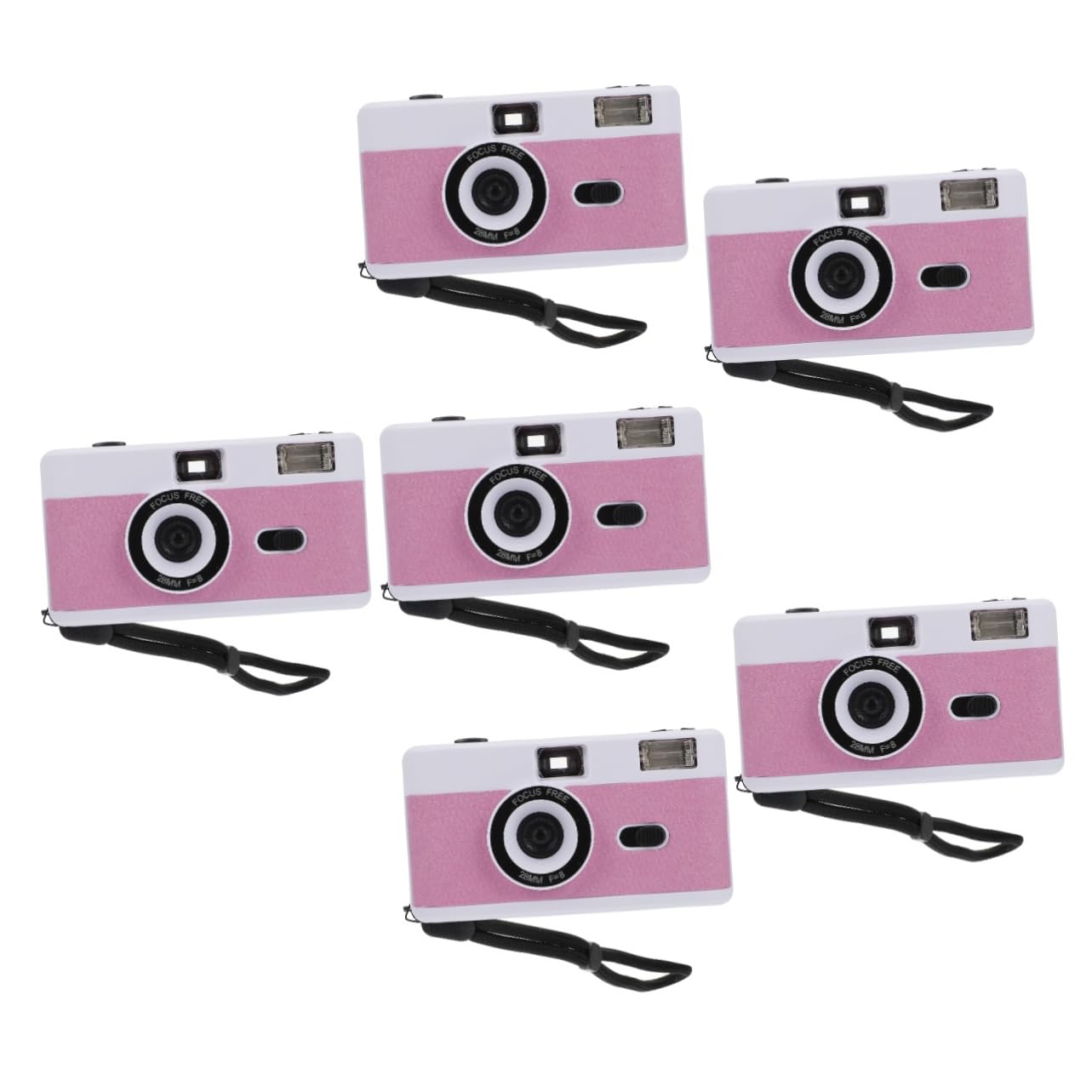 DOITOOL 6 Pack Vintage Film Camera Set - Retro Travel Camera with Built-in Flash, Reusable 35mm Film Camera for Kids & Adults, Portable Mini Camera (White Macaron) - Perfect for Travel, Parties & Vintage Photography