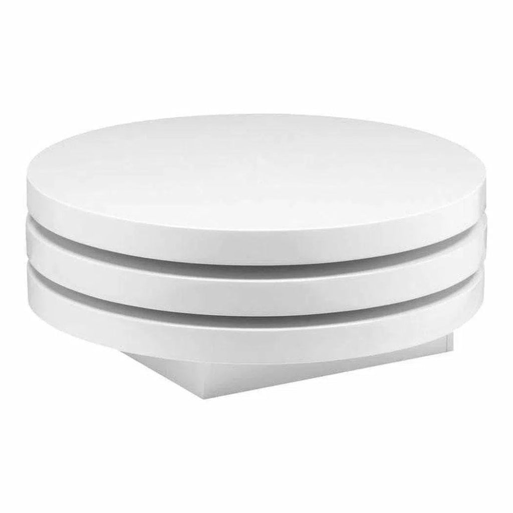 31.5 Inch White Modern Coffee Table - Stylish Living Room Centerpiece for Home Decor & Small Space Furniture