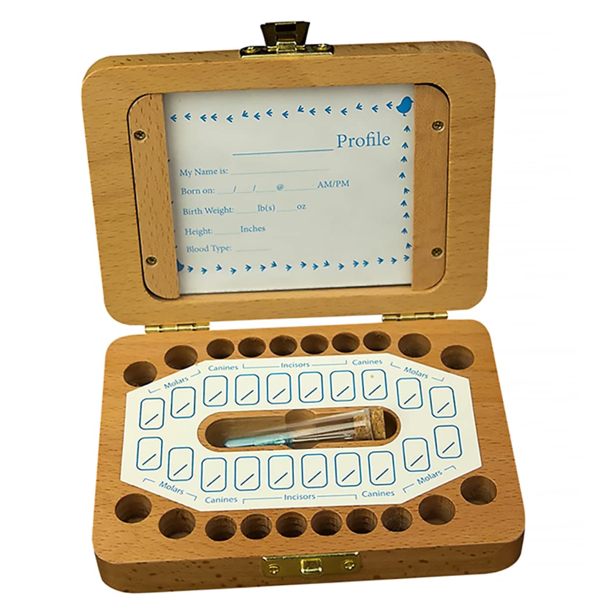 VICASKY Wooden Baby Teeth Keepsake Box - Handcrafted Memory Box for First Tooth, Newborn Keepsakes & Tooth Fairy Gifts for Boys and Girls - Perfect for Baby Showers, Christenings and Childhood Milestones