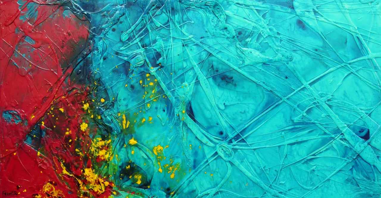 Jade Red Dragon 190cm x 100cm Abstract Textured Canvas Painting - Modern Wall Art for Living Room, Bedroom & Office Decor