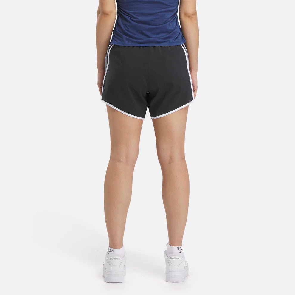 Reebok Women's ID Train Woven Black Athletic Shorts - Comfortable Workout & Running Shorts for Gym, Yoga & Casual Wear