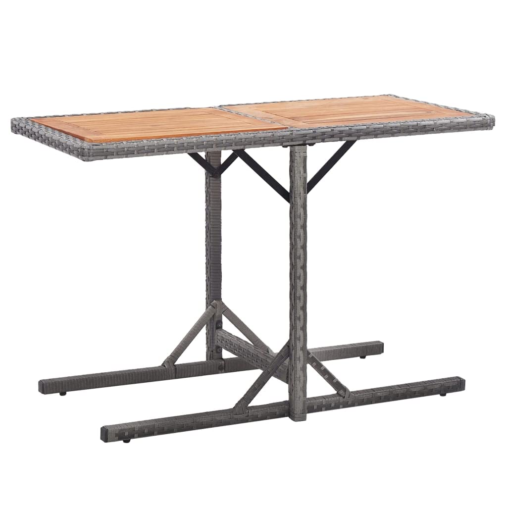 Outdoor Bar Table - Anthracite Poly Rattan & Solid Acacia Wood - Patio, Balcony, Garden, Bistro, Backyard Furniture - Perfect for Entertaining, Dining Al Fresco, and Outdoor Relaxation