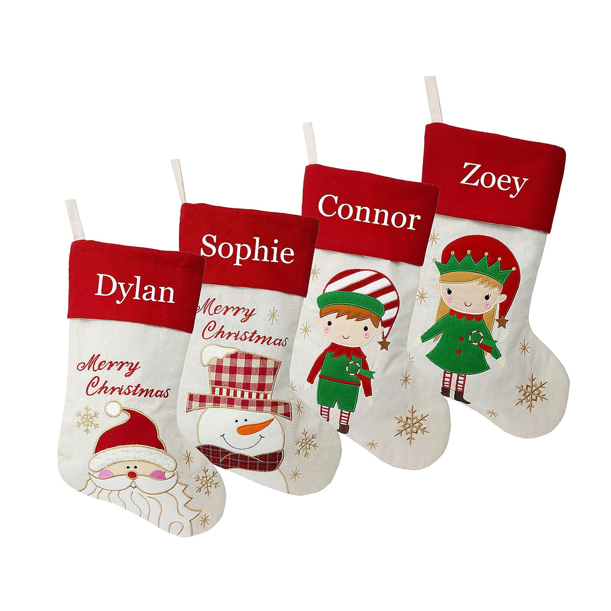 DearSun Set of 4 Personalized Christmas Stockings - 18