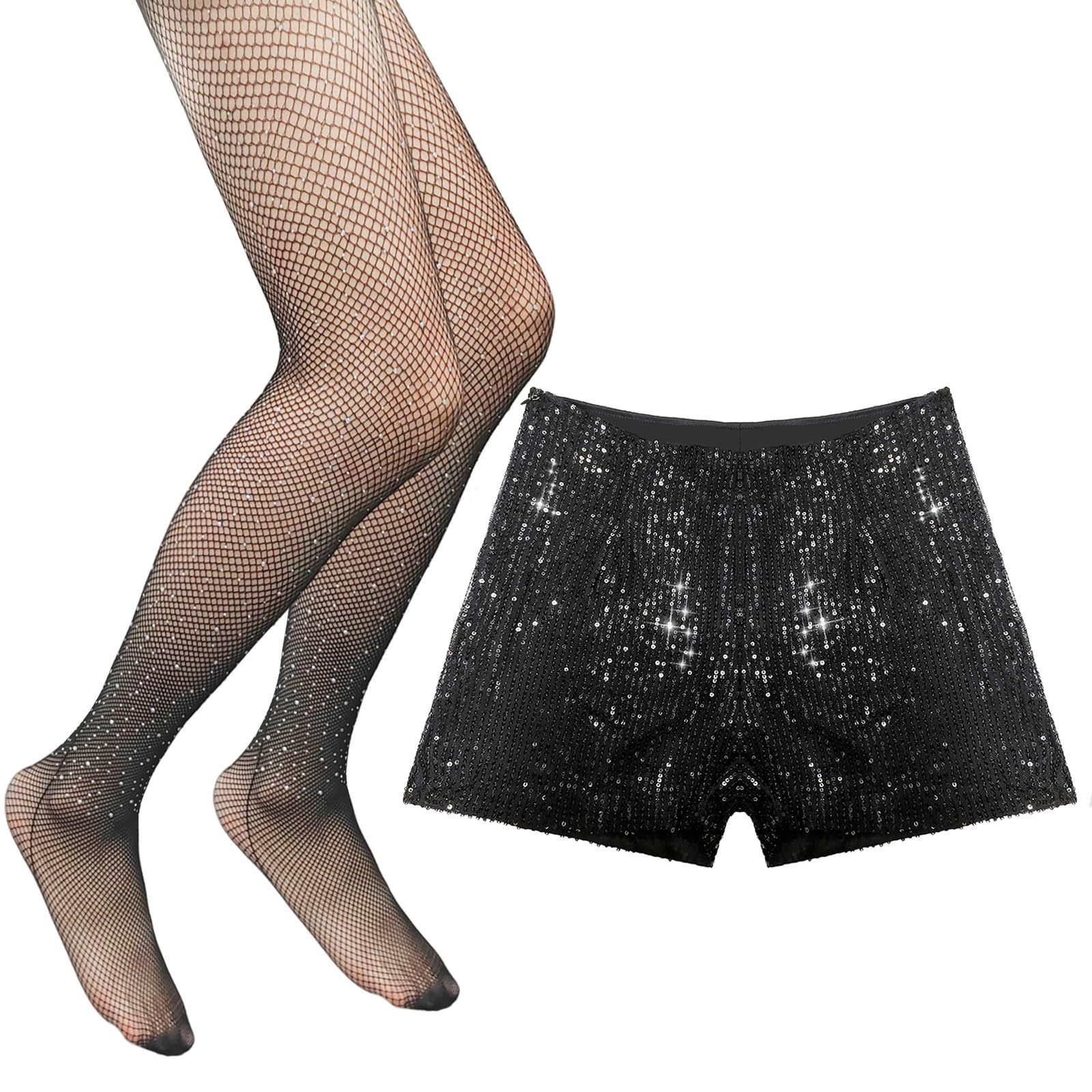 Sparkly Sequin Shorts for Women - High Waisted Glitter Party Wear