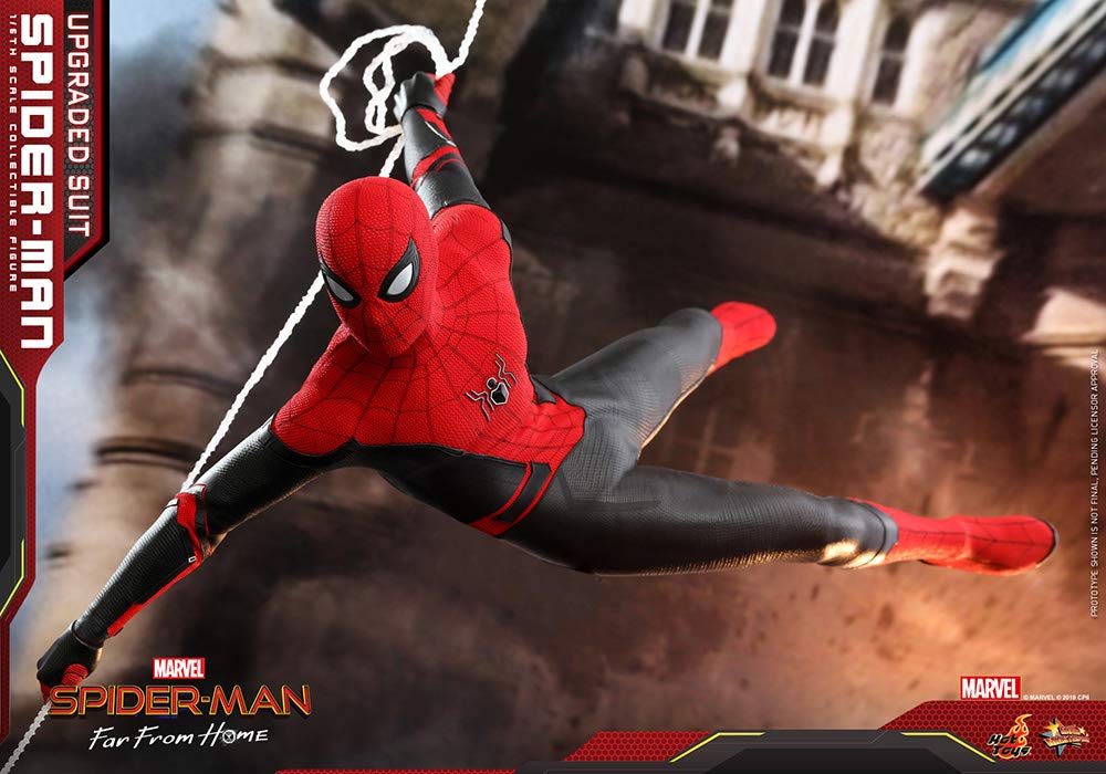 Hot Toys Spider-Man Upgraded Suit 1/6 Scale Action Figure - MMS542 Movie Masterpiece Collectible from Far From Home | Perfect for Marvel Fans, Display & Gift Giving