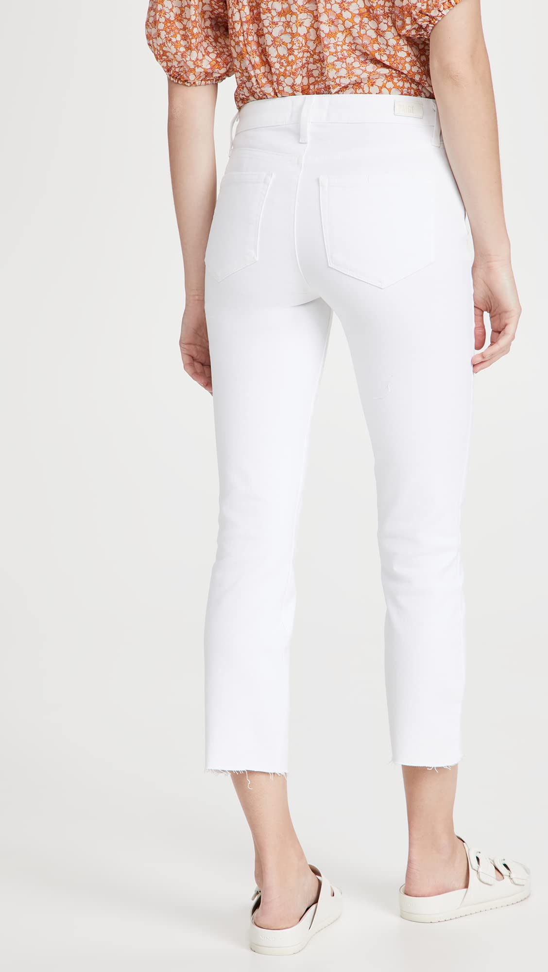 PAIGE Women's Cindy Crop Jeans - High Waist Distressed Denim for Casual Wear | Perfect for Everyday Outfits & Weekend Looks