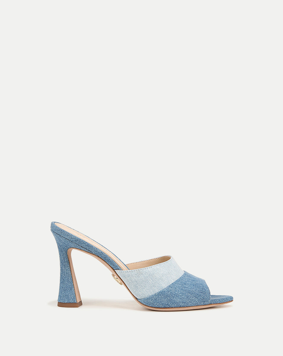 Thora Denim Mule Shoes - Women's Slip-On Denim Loafers with Comfortable Cushioning | Perfect for Casual Outings, Work, and Everyday Wear