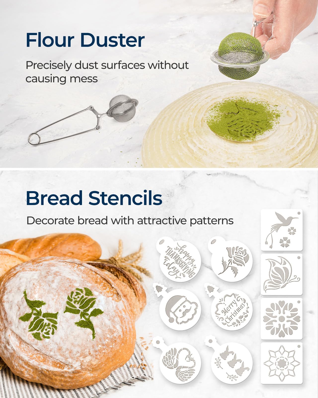 Premium 10 Inch Round & Oval Banneton Proofing Basket Set of 2 - Natural Cane Bread Proofing Baskets for Sourdough Baking | Essential Bread Making Kit for Artisan Homemade Loaves (Perfect for Rustic Bread, Baguettes & Pastries)
