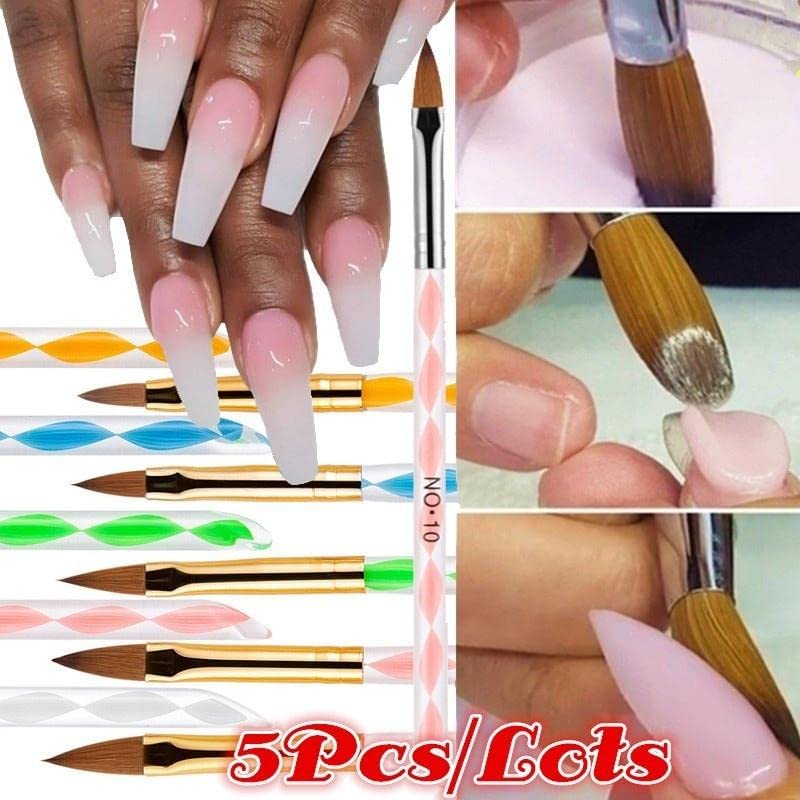 D.B.Z.® 25-Piece Nail Form Guide Set with 5 Acrylic Brushes & Hard Buffer - Professional Salon & DIY Manicure Kit for Acrylic Nails, Gel Extensions & Nail Art