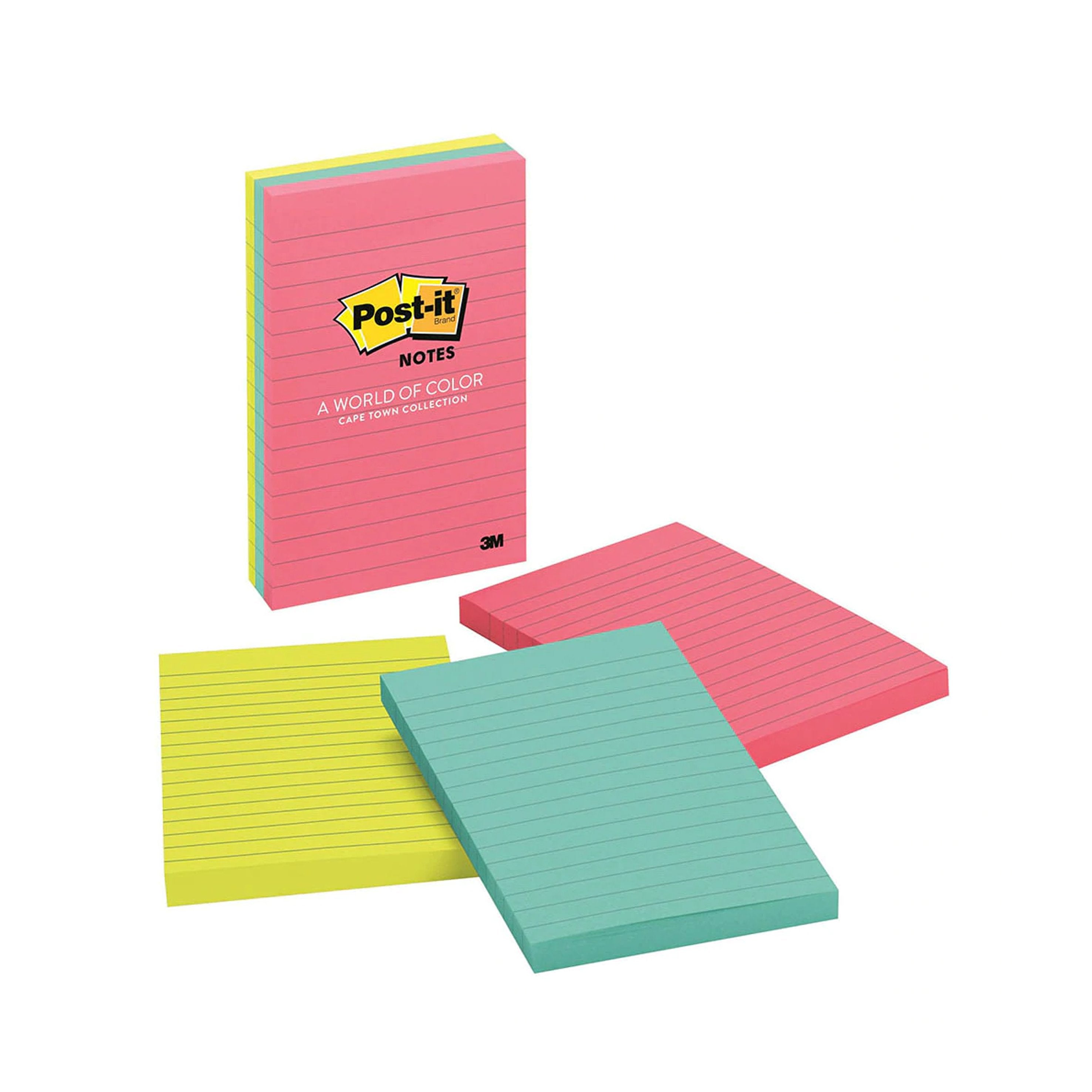 3M Post It Sticky Notes 4x6 Inches (101x152mm) - 3 Pads with Lined Paper (660-3AN) - Perfect for Office, School & Home Organization