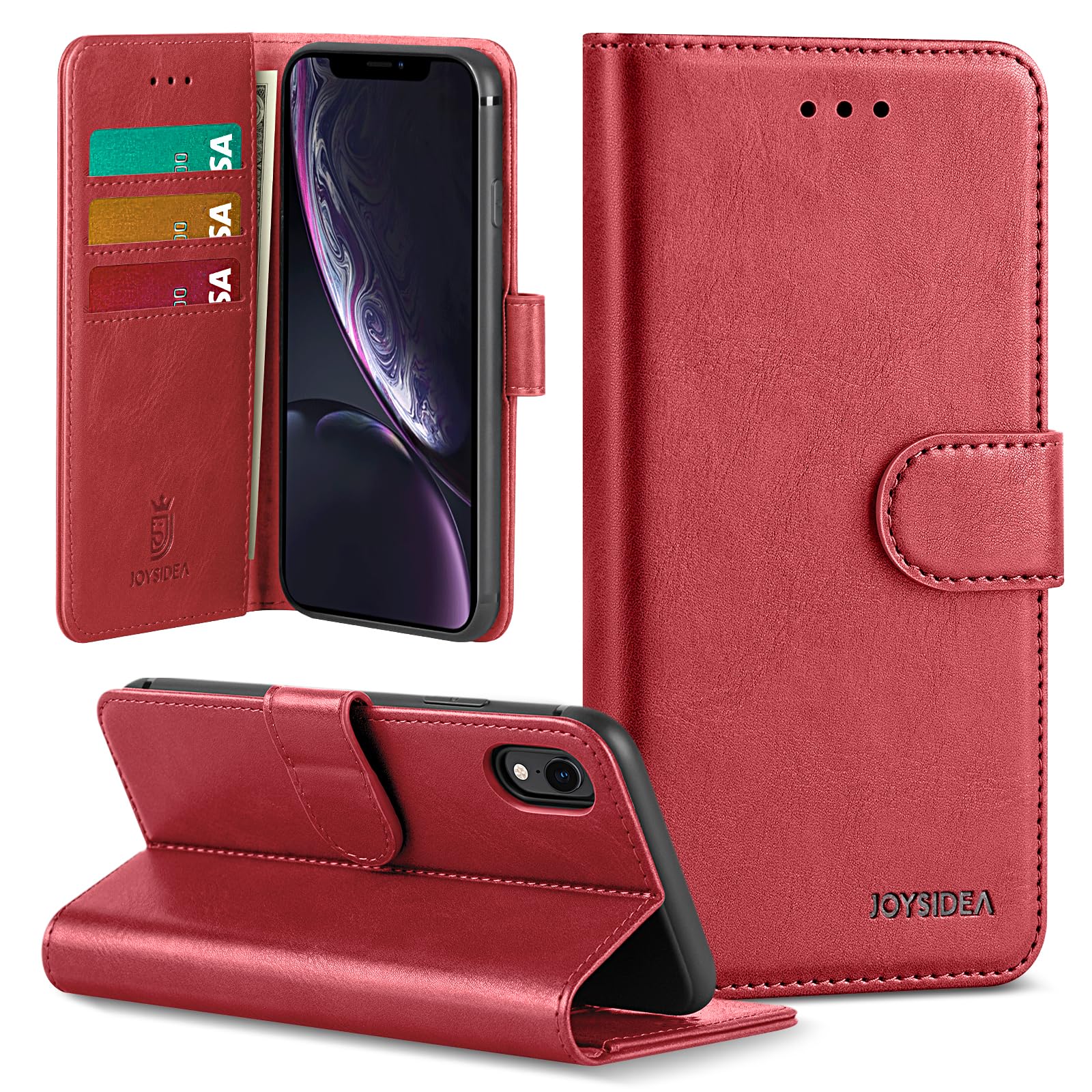 Premium iPhone XR Wallet Case - PU Leather Magnetic Flip Cover with Card Slots & Stand Feature | Shockproof Protection for iPhone XR 6.1