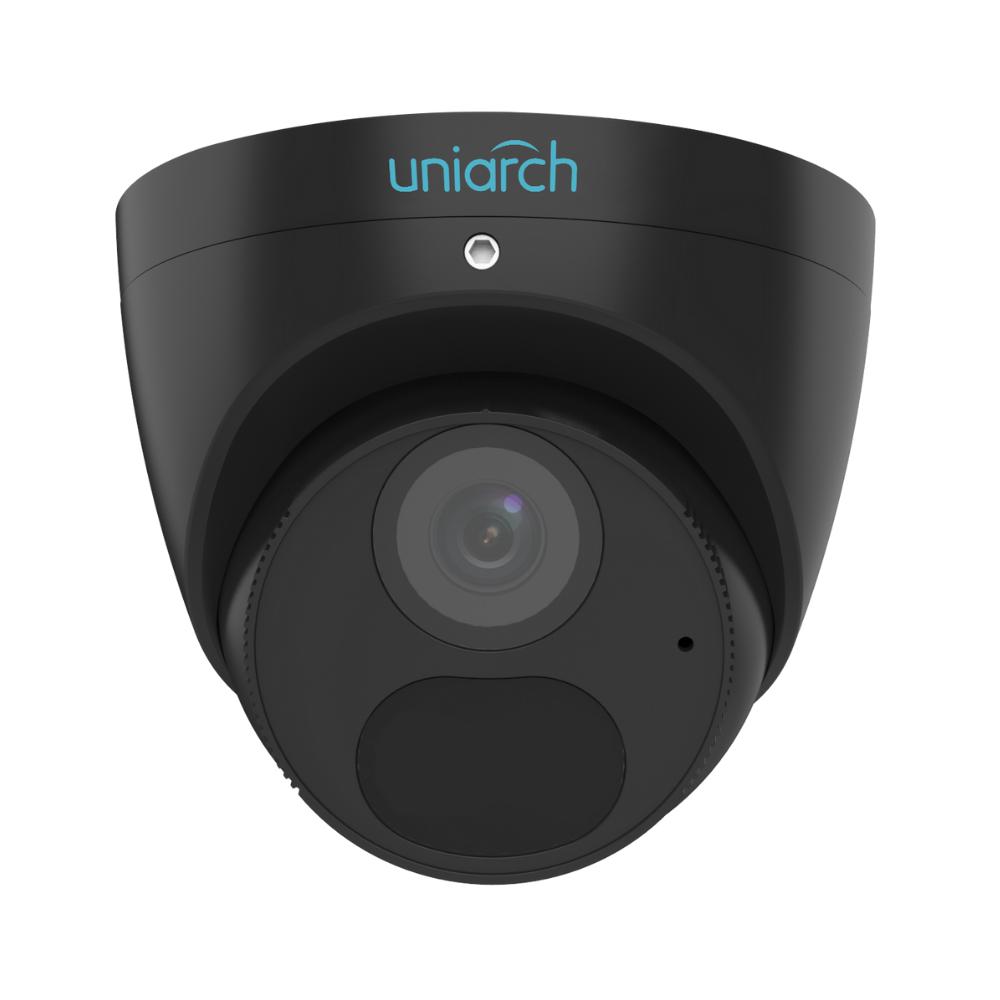 Uniarch 6MP HD Fixed Turret Network Security Camera with Night Vision - Black (IPC T1E6 AF28K B) for Home & Business Surveillance - Indoor/Outdoor Use