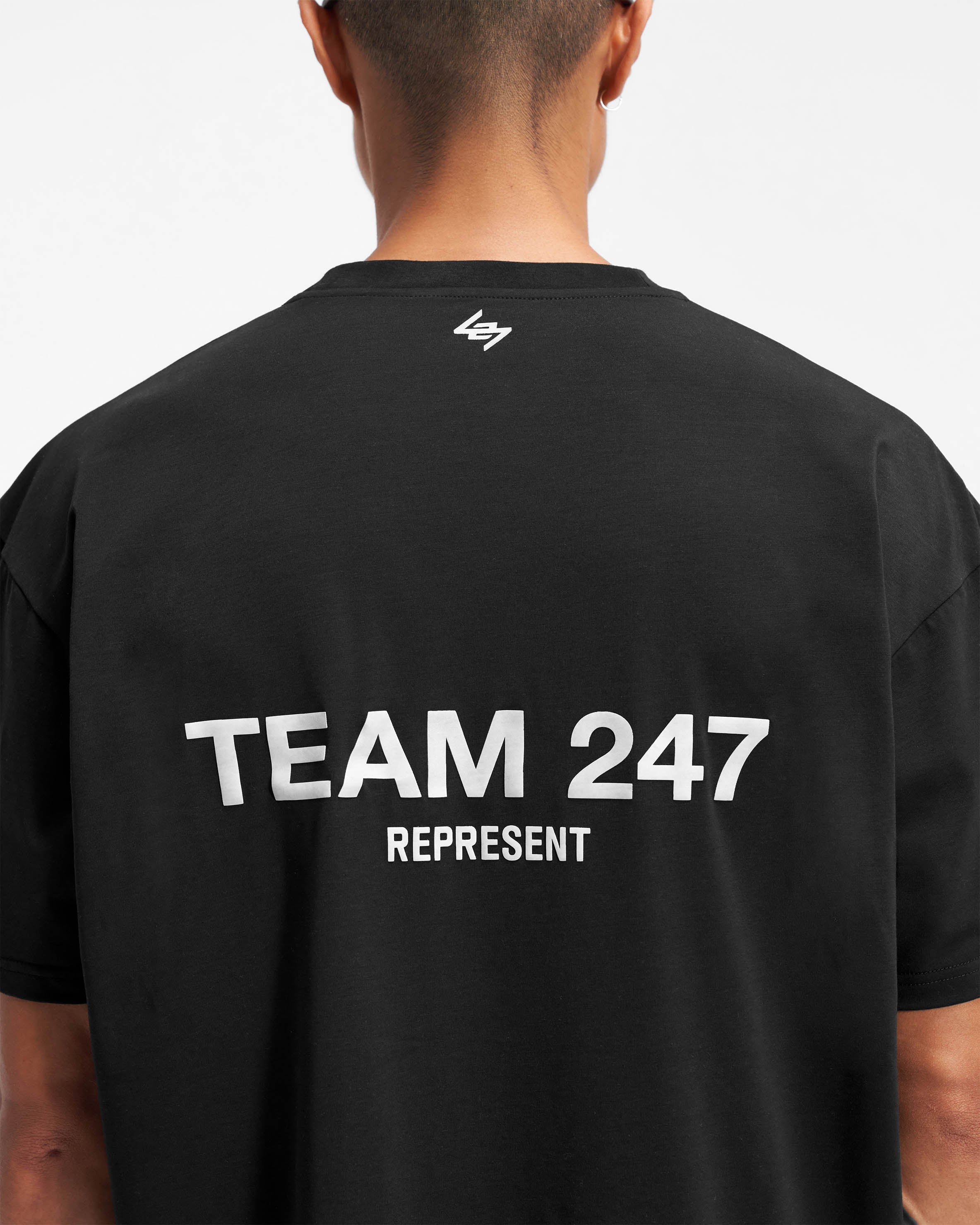 Team 247 Oversized T-Shirt for Men & Women - Soft Cotton Black Graphic Tee - Casual Streetwear, Lounge & Everyday Wear