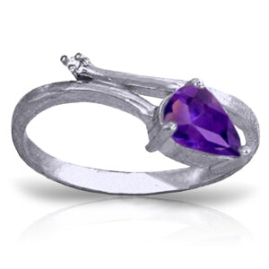 0.83 Carat 14K Solid White Gold Amethyst and Diamond Engagement Ring - Elegant Promise Ring for Women, Perfect for Valentine's Day, Anniversary or Proposal Gift