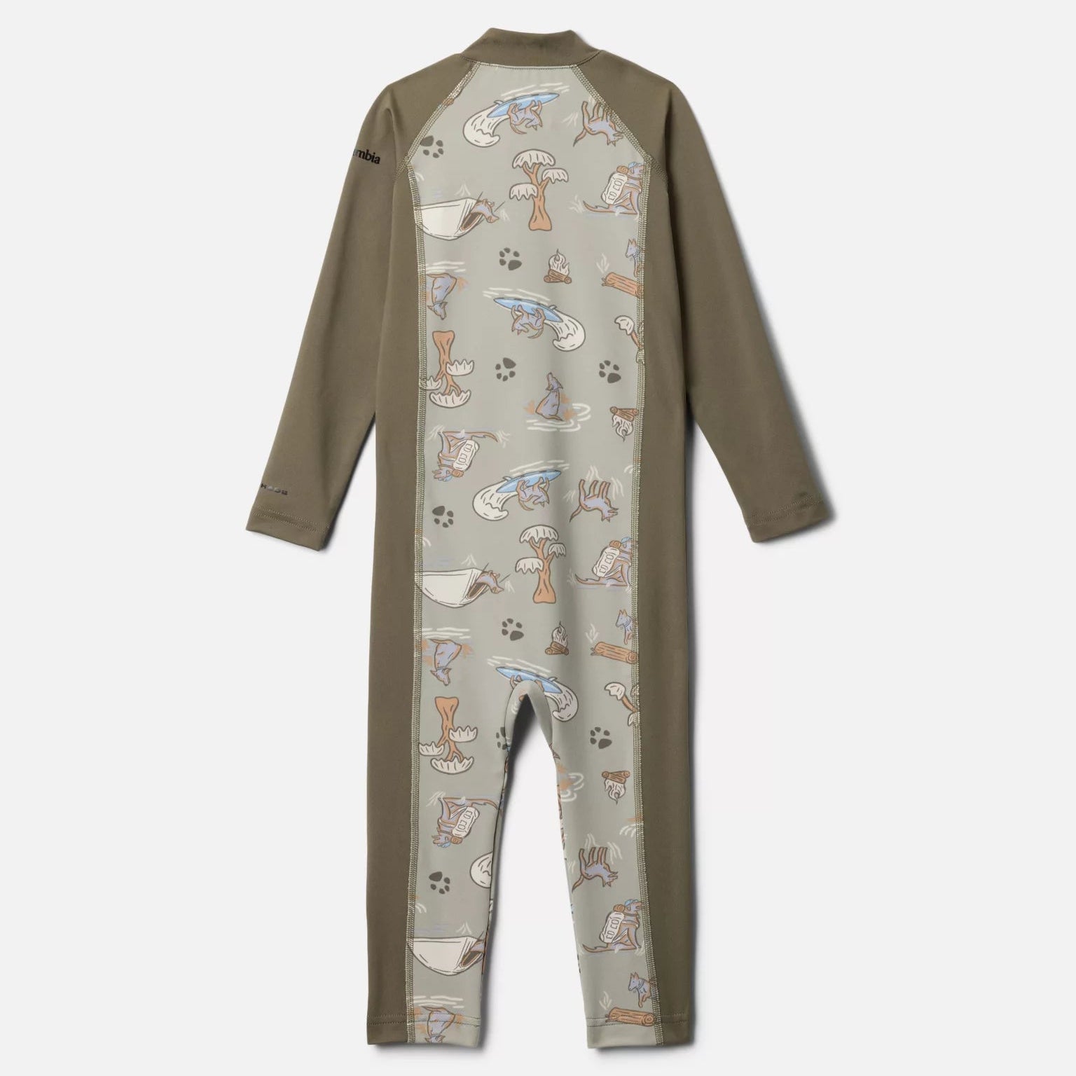 Columbia Safari Trail Toddler Sunsuit - UPF 50+ Sun Protection, Quick-Dry & Breathable for Boys & Girls - Perfect for Beach, Pool & Outdoor Adventures (Stone Green/Sandy Shores II)