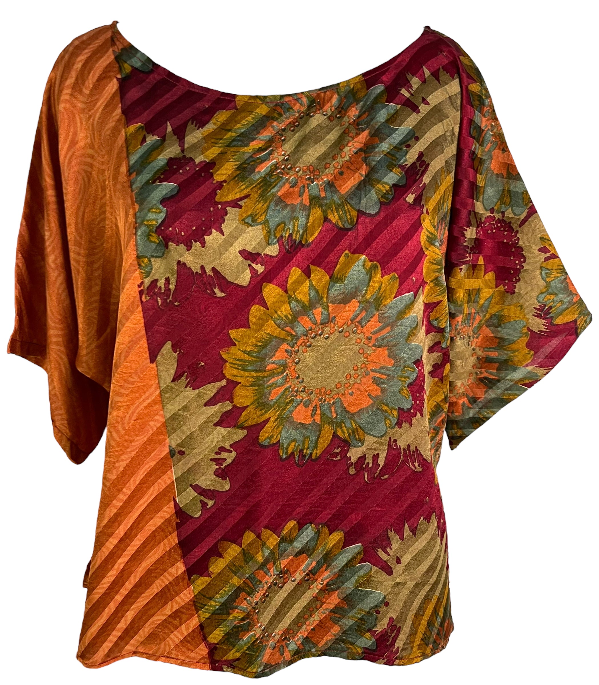 PRC6684 Women's Avatar Pure Silk Side Slit Top - Elegant Blouse for Casual Wear, Office & Special Occasions