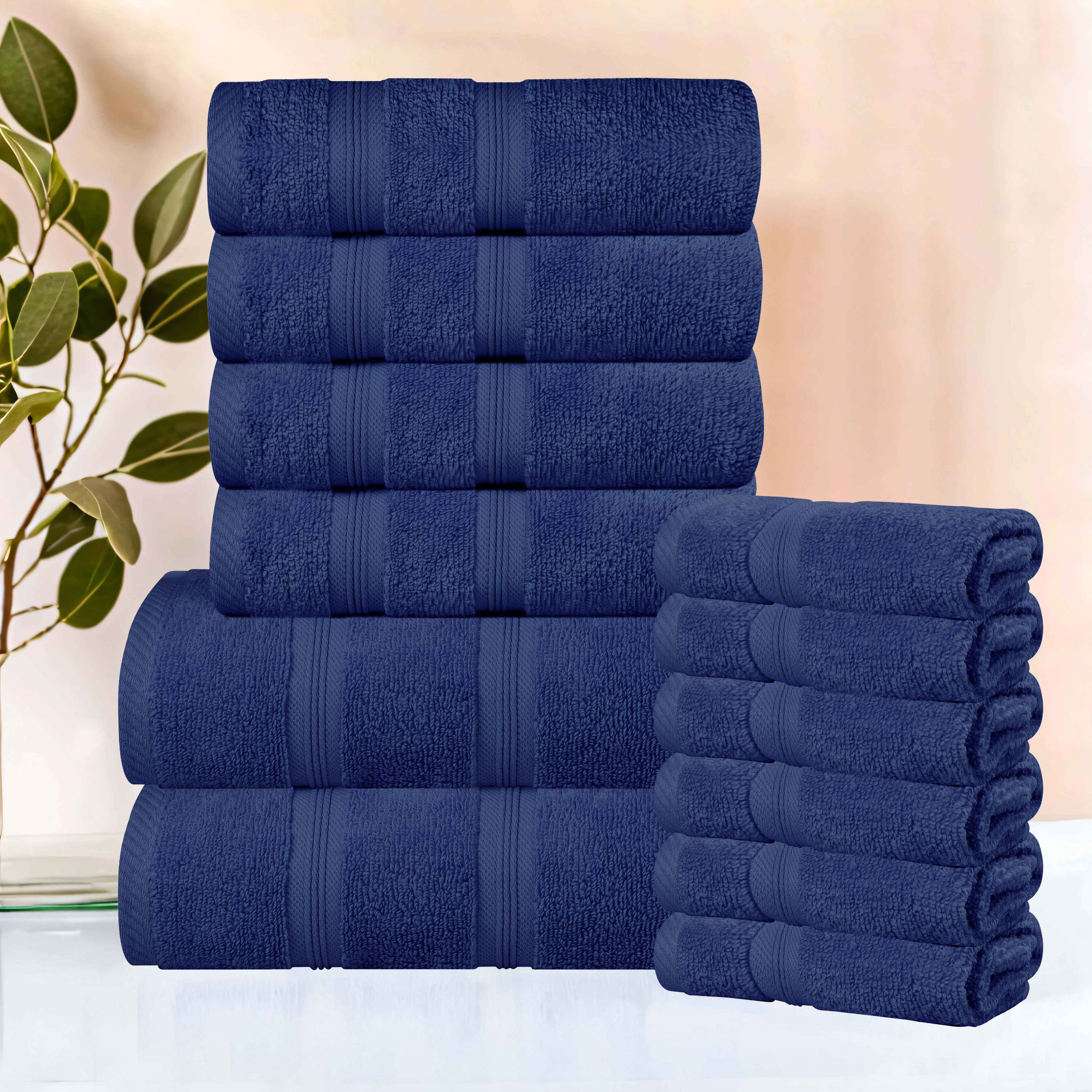 Premium 12-Piece Smart Dry Zero Twist Cotton Towel Set - Ultra Soft, Absorbent & Quick Dry Bath Towels for Spa, Gym, and Luxury Home Use