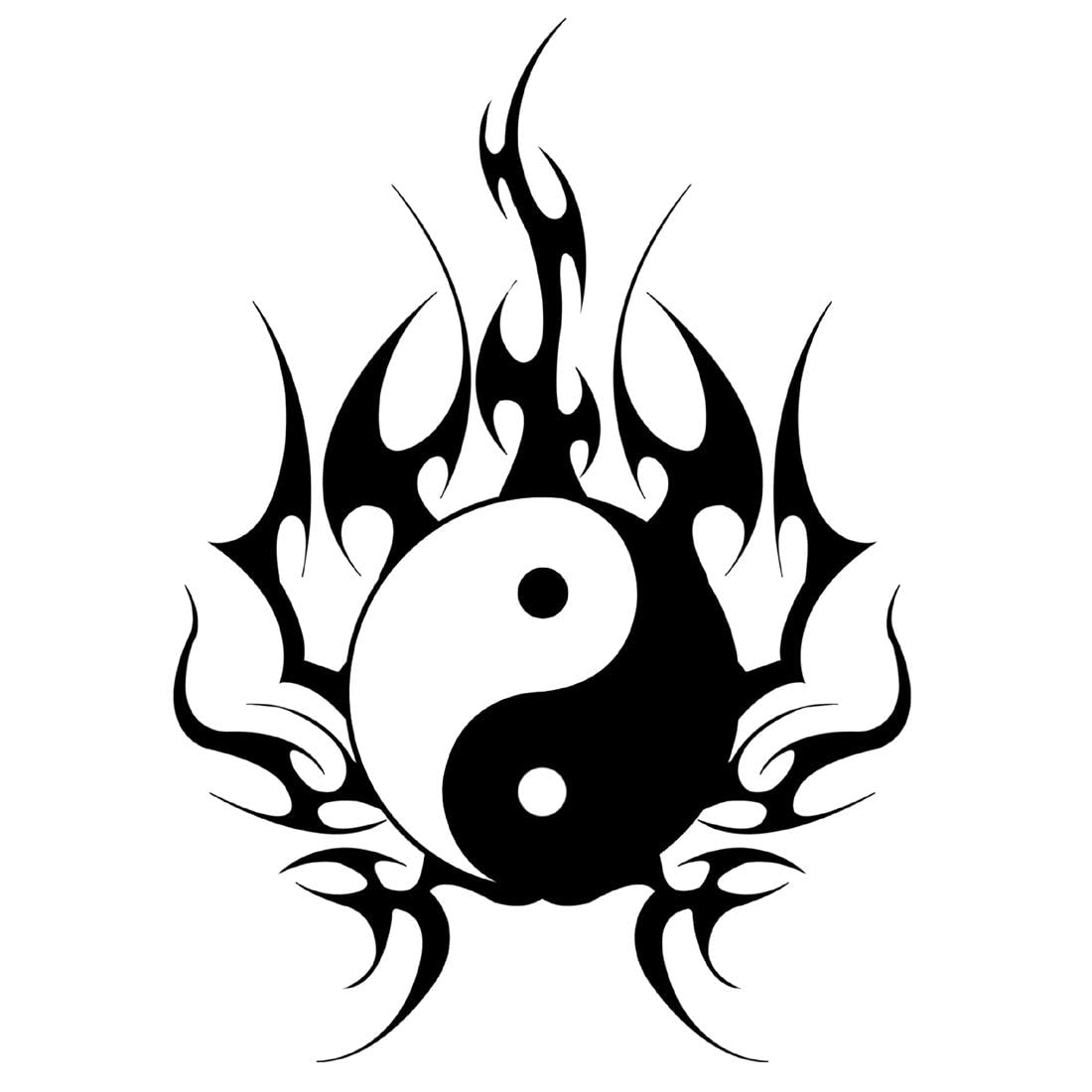 Samurai Fight Symbol Realistic Temporary Tattoo - Waterproof Fake Tattoo Sticker (2x4 inches) for Cosplay, Halloween Costume & Japanese Theme Parties
