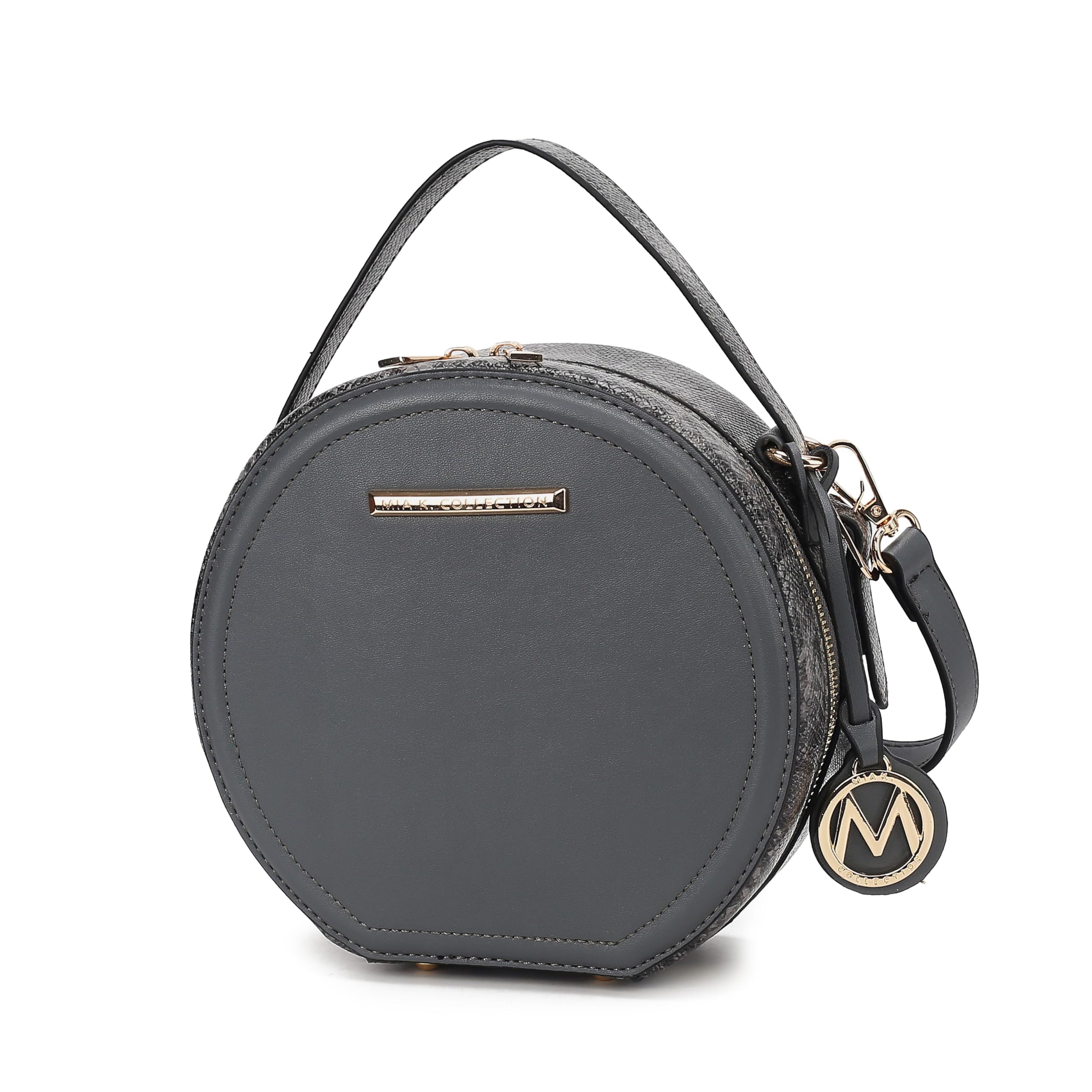 MKF Collection Vegan Leather Round Crossbody Bag for Women - Stylish Circle Shoulder Purse by Mia K | Perfect for Casual Outings, Date Nights & Travel Accessories