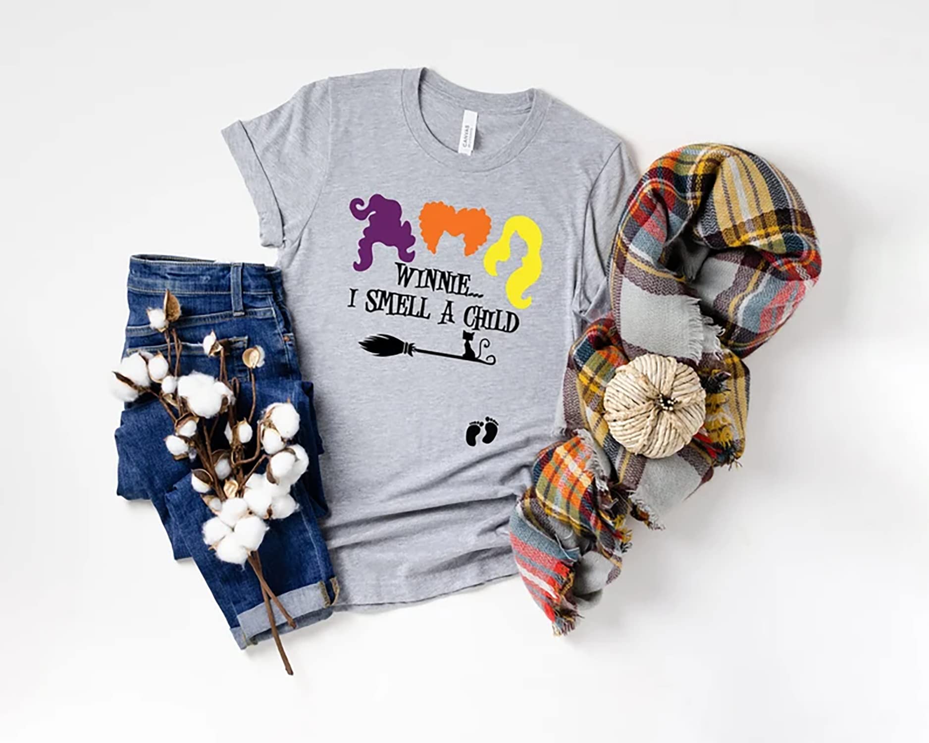 Win.nie I Smell A Child Shirt | Hocus Pocus Baby Announcement T-Shirt | Halloween Pregnancy Reveal Tee | Funny Family Matching Outfit for Halloween Parties & Photo Shoots