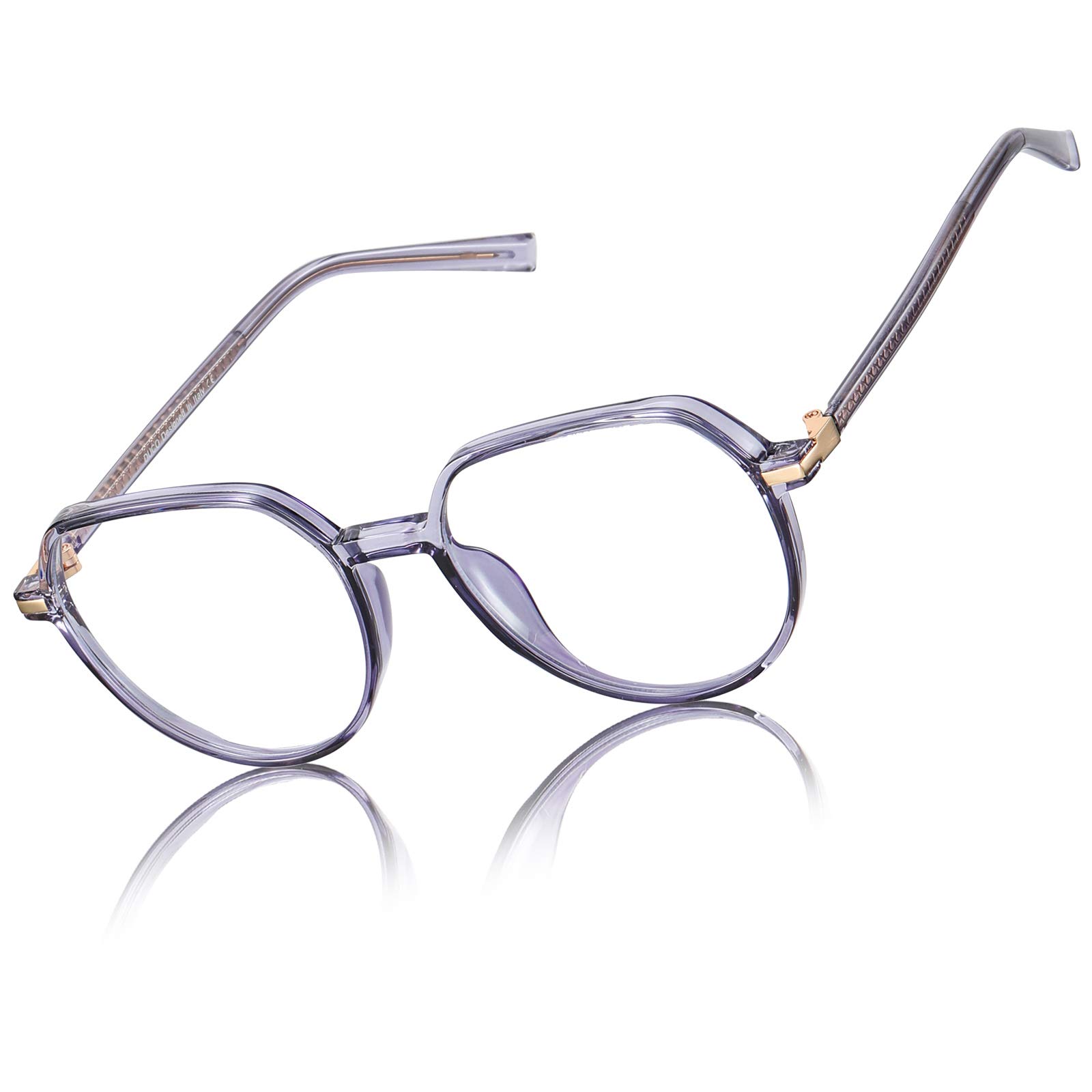 DUCO Superlight Blue Light Blocking Computer Gaming Glasses for Women 5215 - Anti-Eye Strain Glasses for Office Work, Gaming & Screen Time - Stylish & Comfortable Blue Light Filter Glasses for Digital Eye Protection