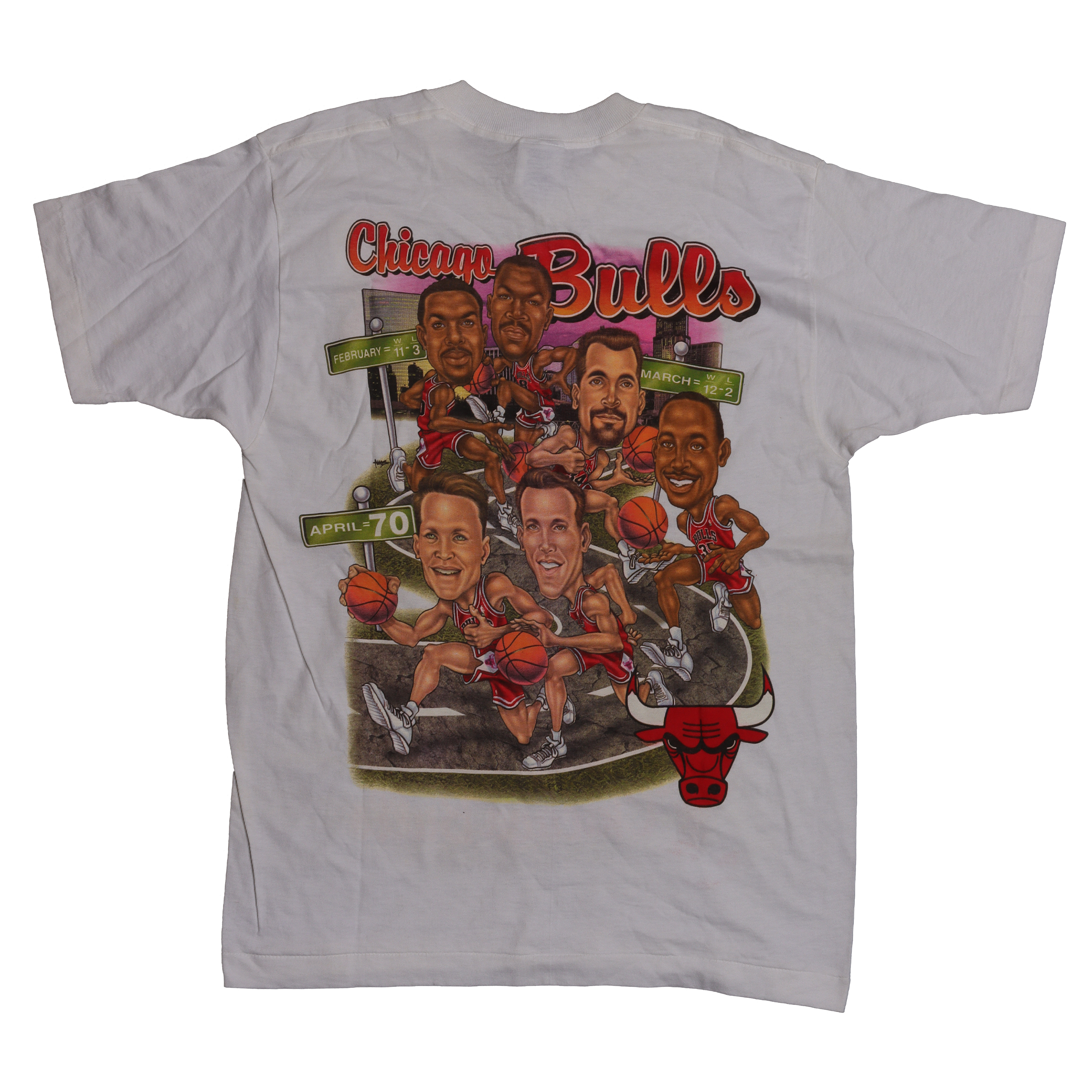Vintage 1995-96 Chicago Bulls '70 Wins' Championship Logo T-Shirt - Retro NBA Fan Gear for Basketball Games & Casual Wear
