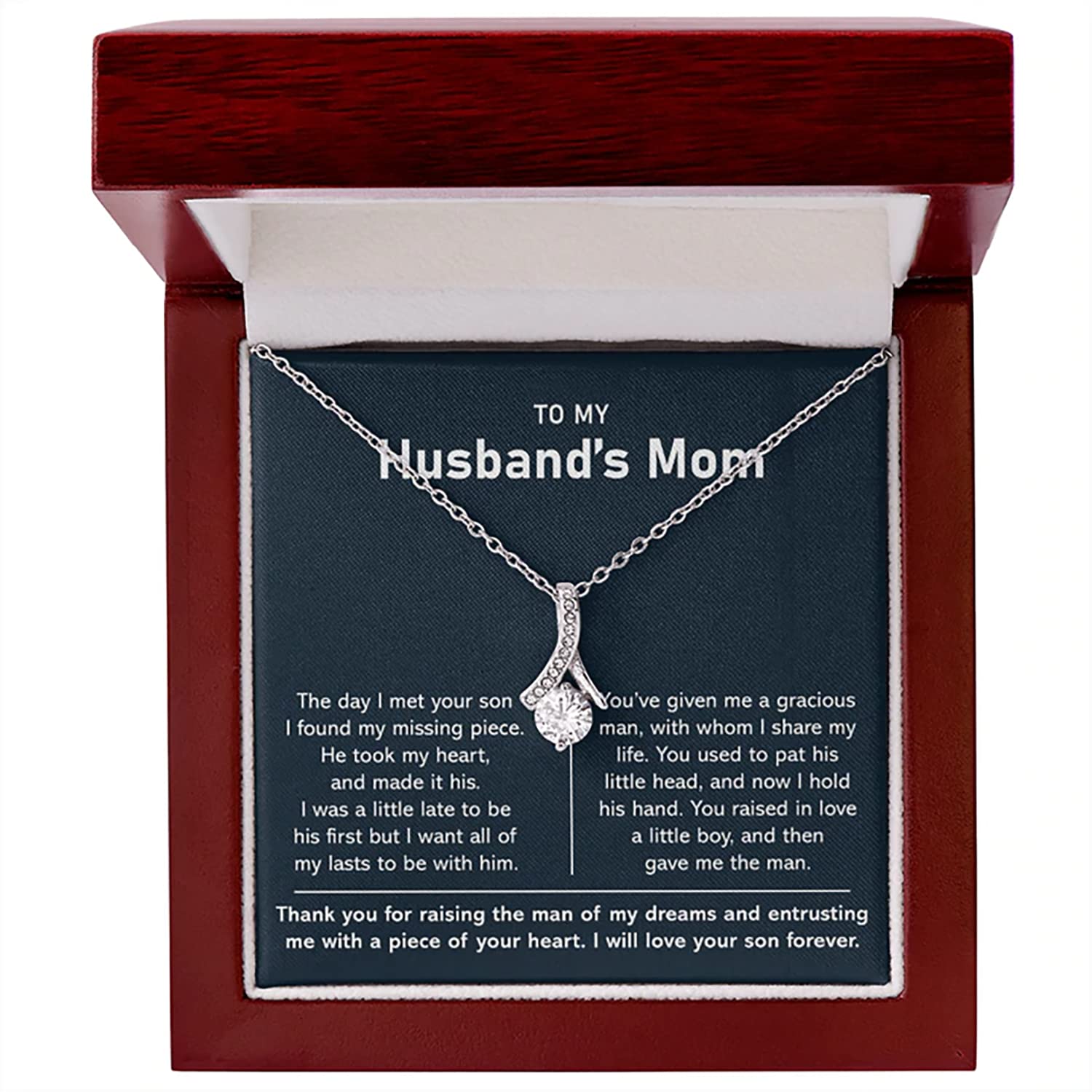 Beautiful Heart Necklace Gift for Boyfriend's Mom - Birthday, Christmas, Thanksgiving, Valentine's Day Present with Message Card & Gift Box - Perfect for Special Occasions & Showing Appreciation