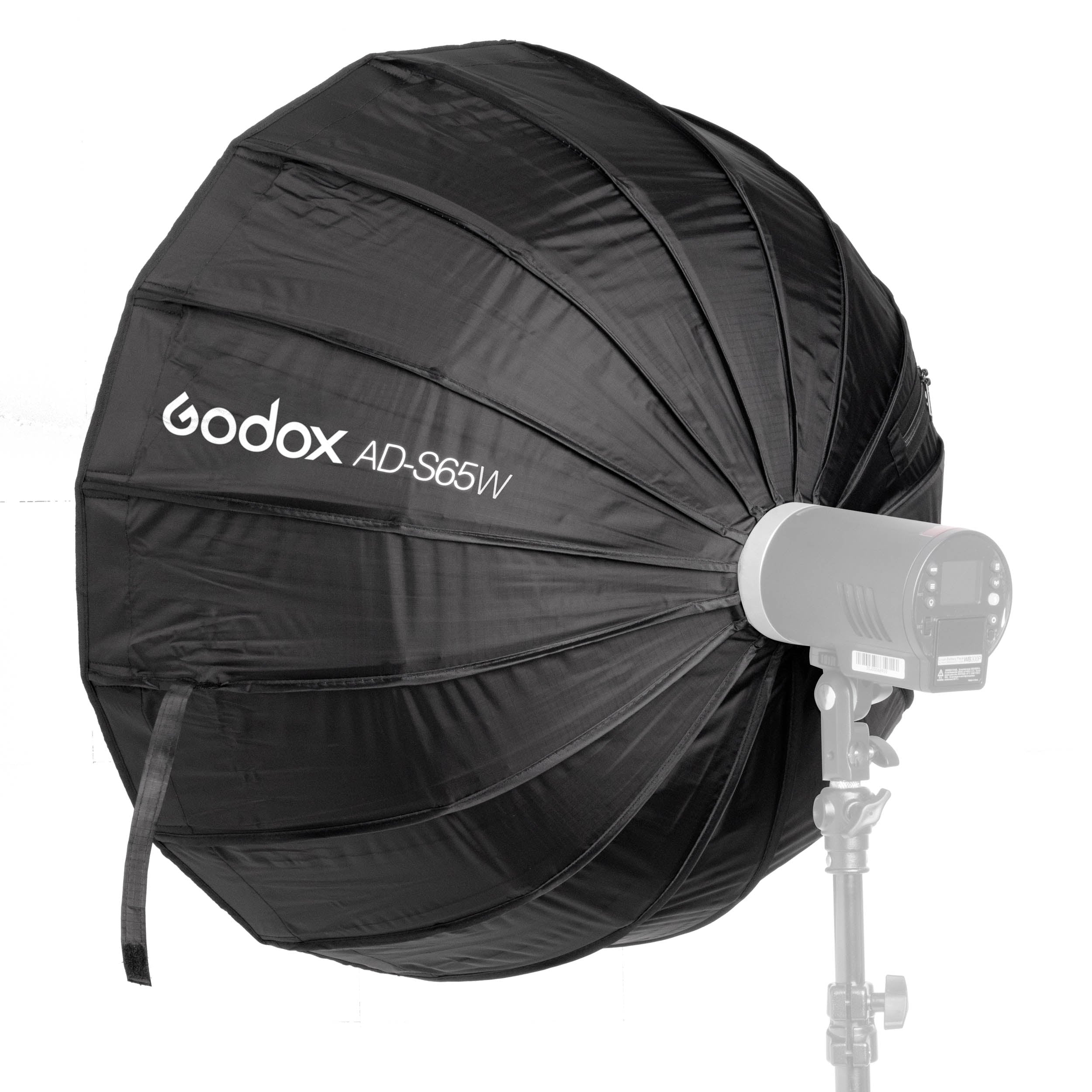 Godox AD S65W 65cm Portable Silver Parabolic Softbox with White Interior - Perfect for Studio Photography, Portrait Lighting & Product Shoots