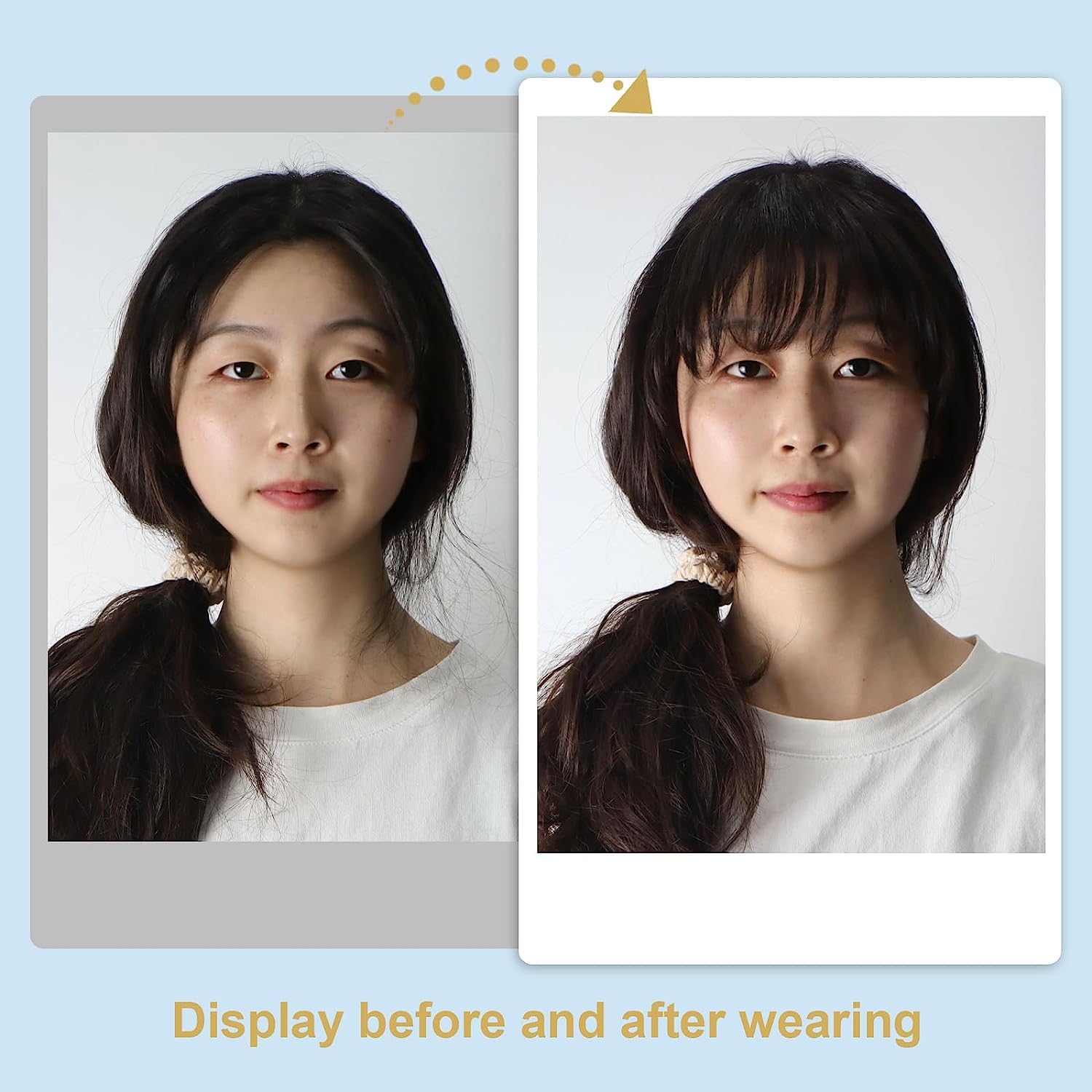 Feora Clip on Hair Extensions for Women - 4.7 Inch Wavy Synthetic Bangs - Black Front Hair Fringe - Easy to Use & Style for Daily Wear, Parties & Cosplay