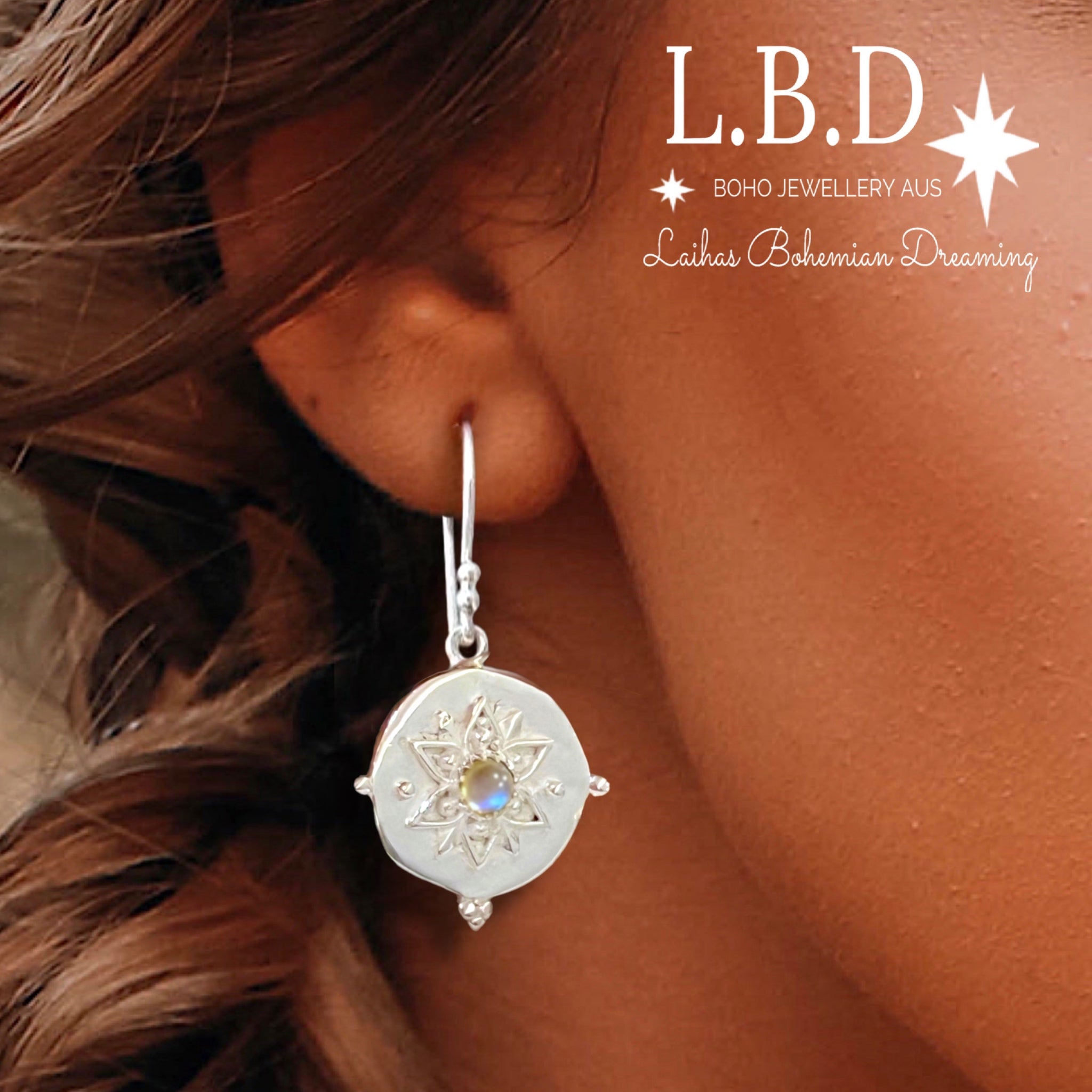 Laihas Large Vera May Moonstone Earrings – Elegant Dangle Earrings for Women, Perfect for Weddings, Parties & Special Occasions