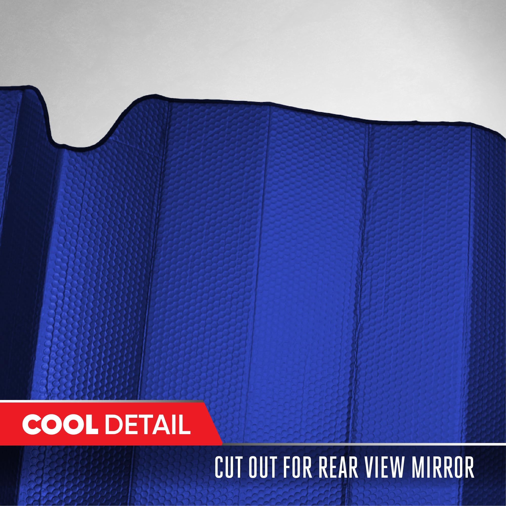 Motor Trend Accordion Blue Car Windshield Sun Shade - UV Protection Sun Visor for Cars, SUVs & Trucks (58
